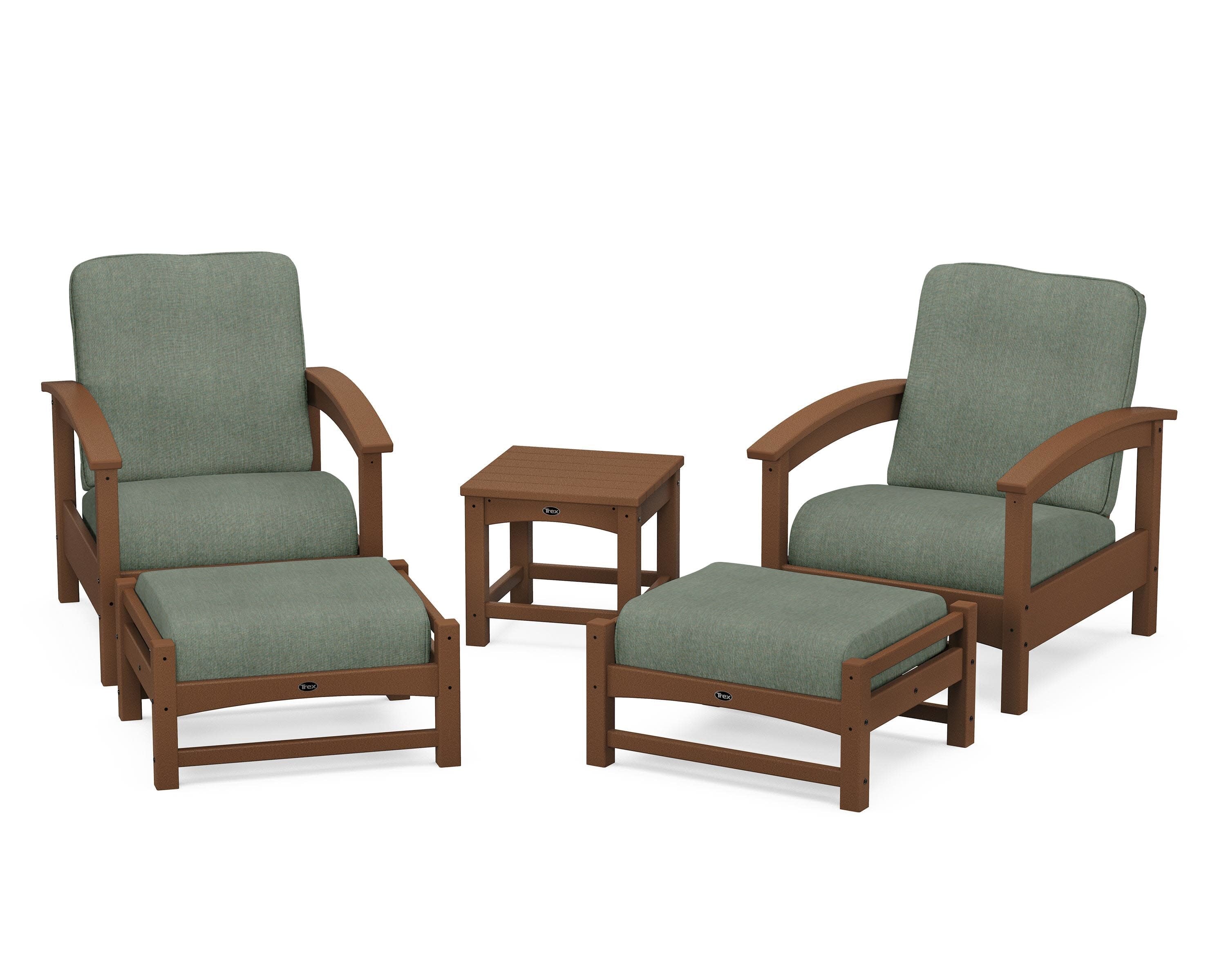 Rockport 5-Piece Deep Seating Set in Tree House / Cast Sage