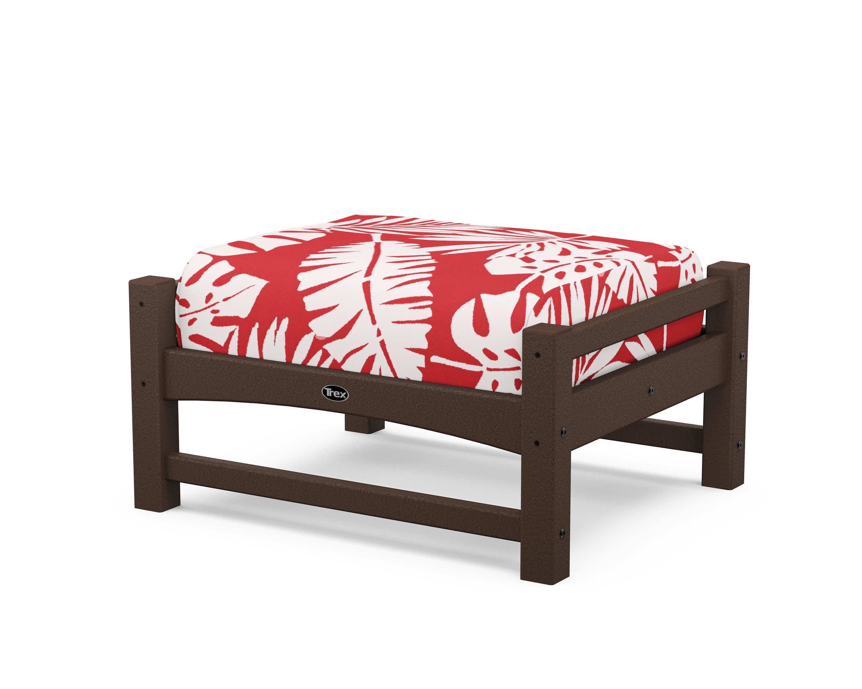 Rockport Club Ottoman in Vintage Lantern / Leaf Crimson