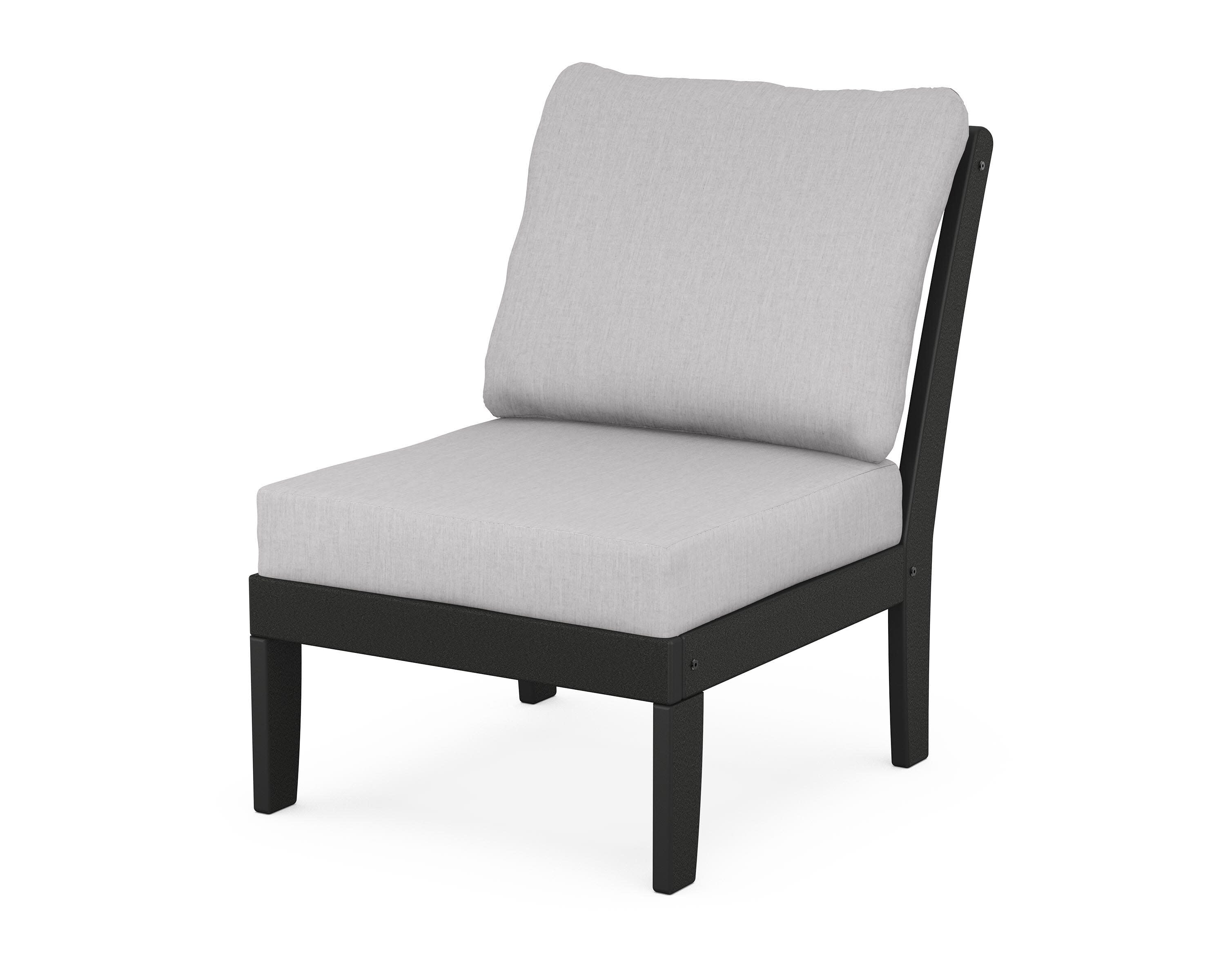 Yacht Club Modular Armless Chair in Charcoal Black / Granite