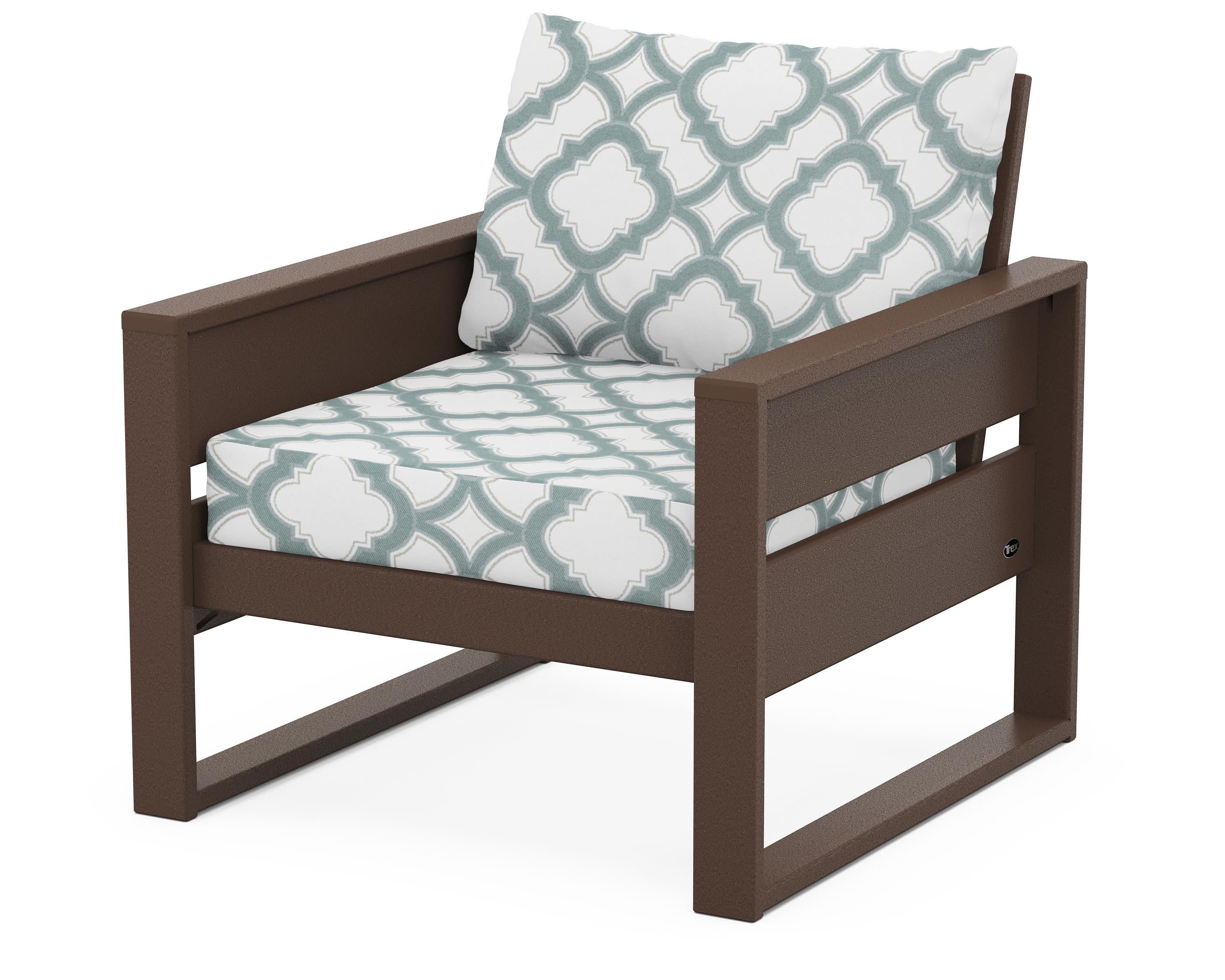 Eastport Club Chair in Vintage Lantern / Trellis Glacier Spa