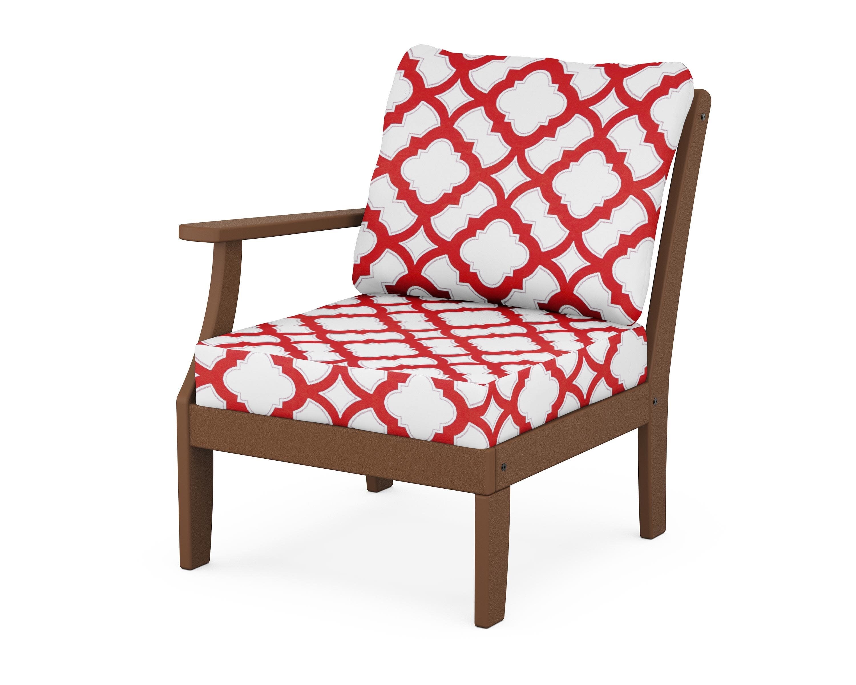 Yacht Club Modular Left Arm Chair in Tree House / Trellis Crimson