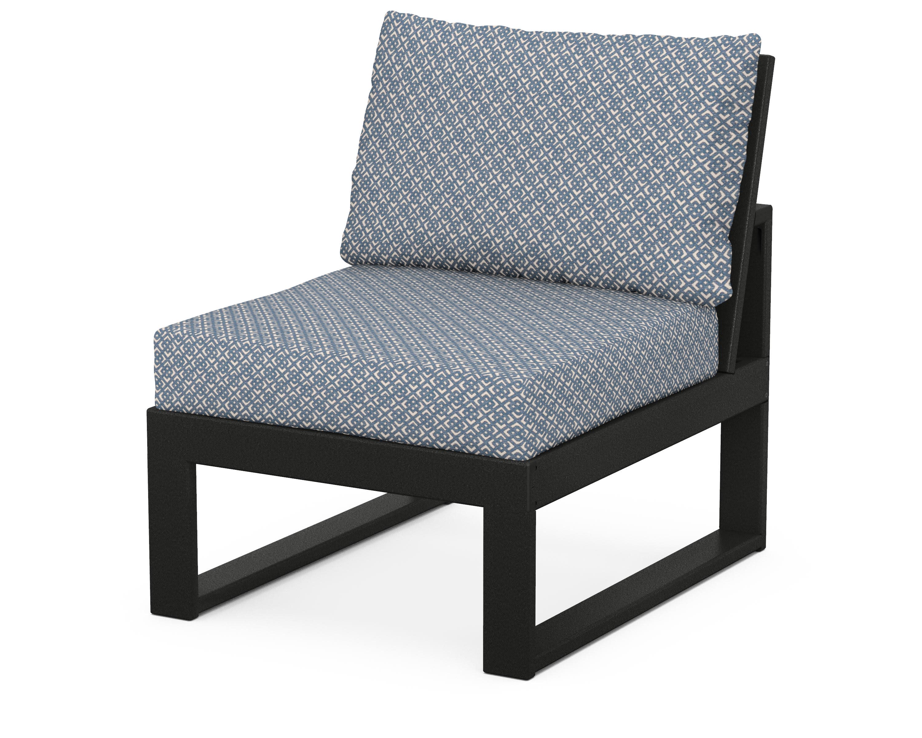 Modular Armless Chair in Black / Hopscotch