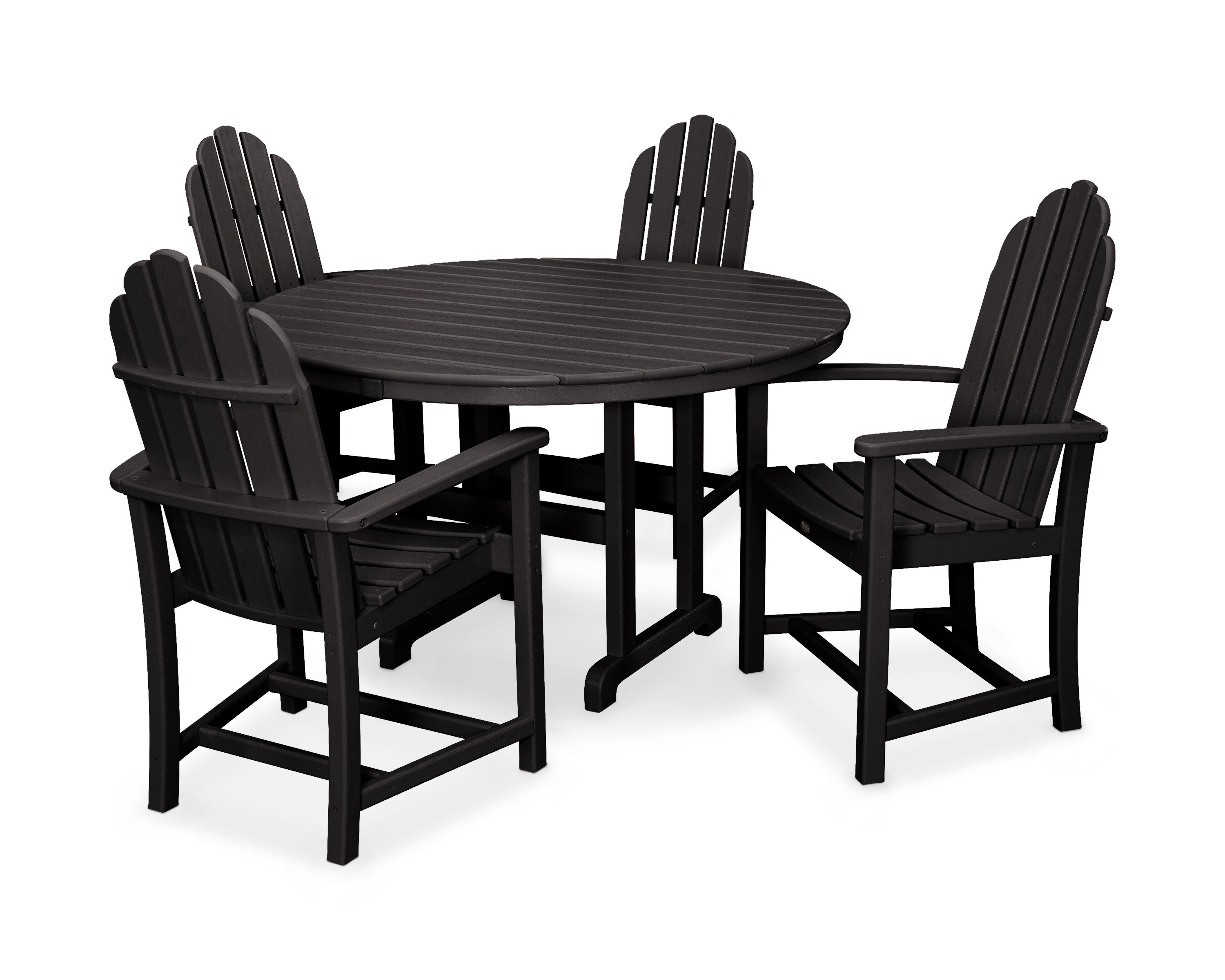 Cape Cod 5-Piece Round Dining Set in Charcoal Black