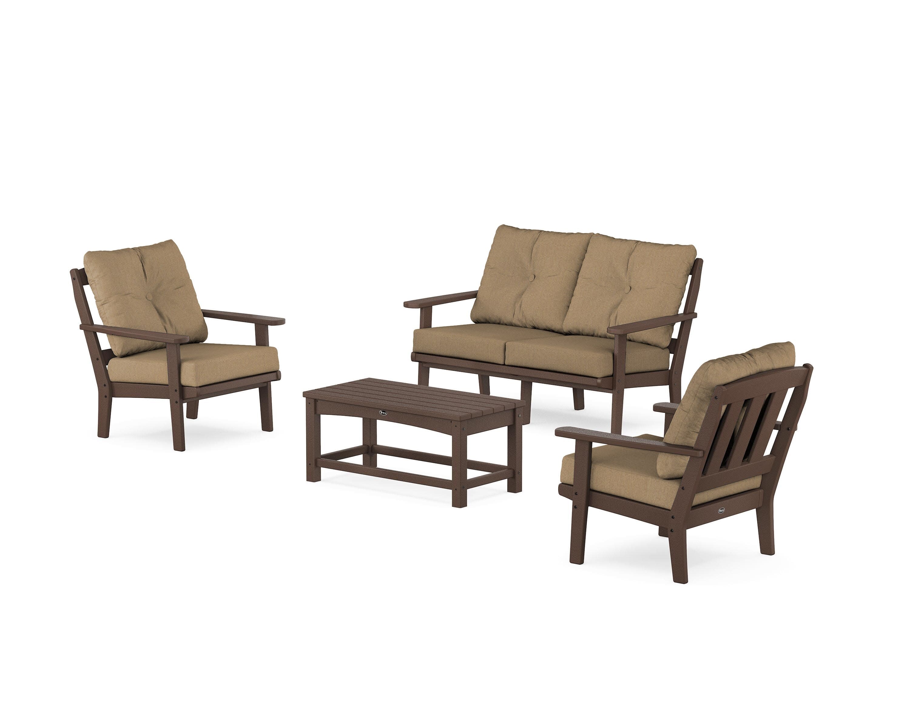 Cape Cod 4-Piece Deep Seating Set with Loveseat in Vintage Lantern / Sesame