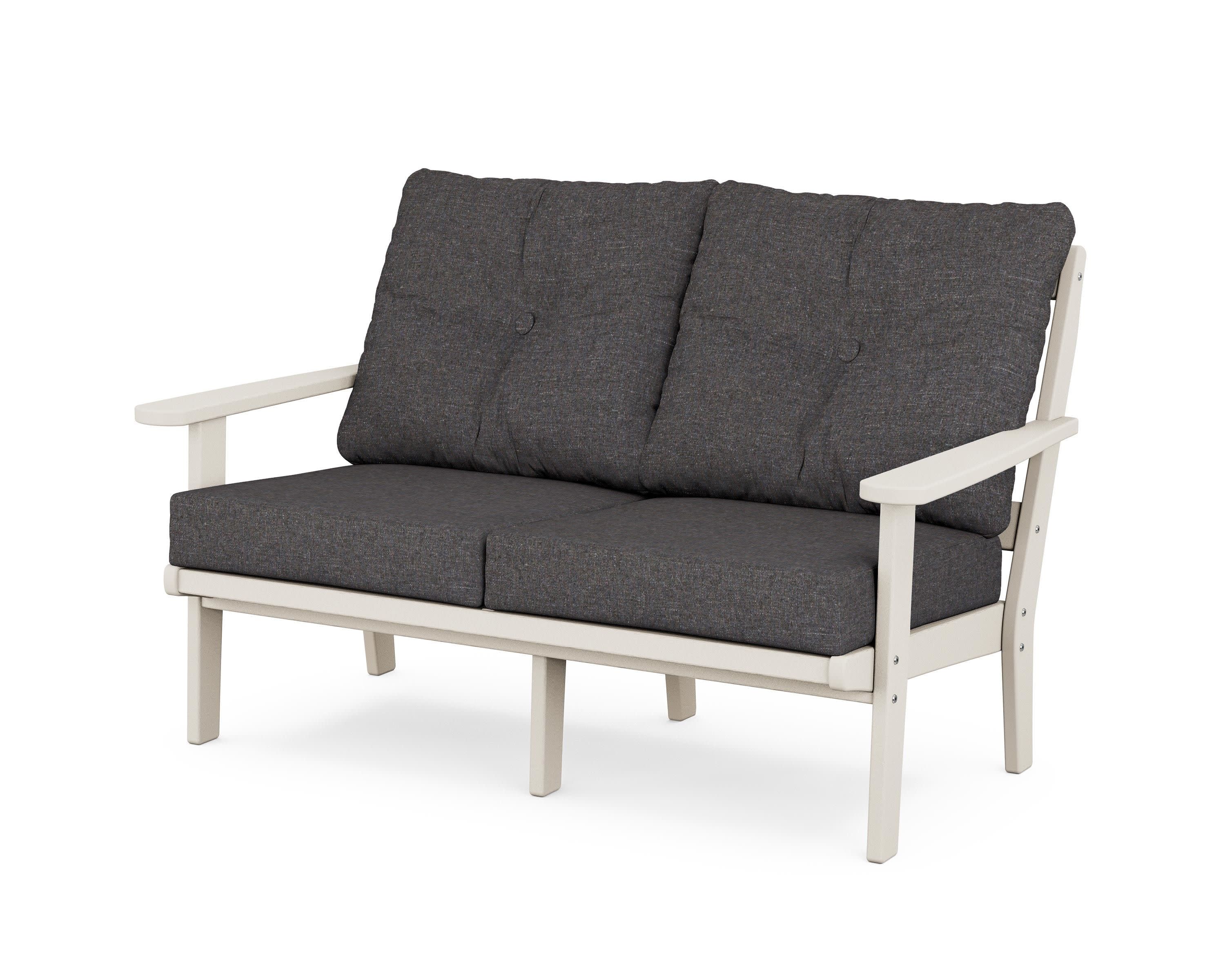 Cape Cod Deep Seating Loveseat in Sand Castle / Ash Charcoal