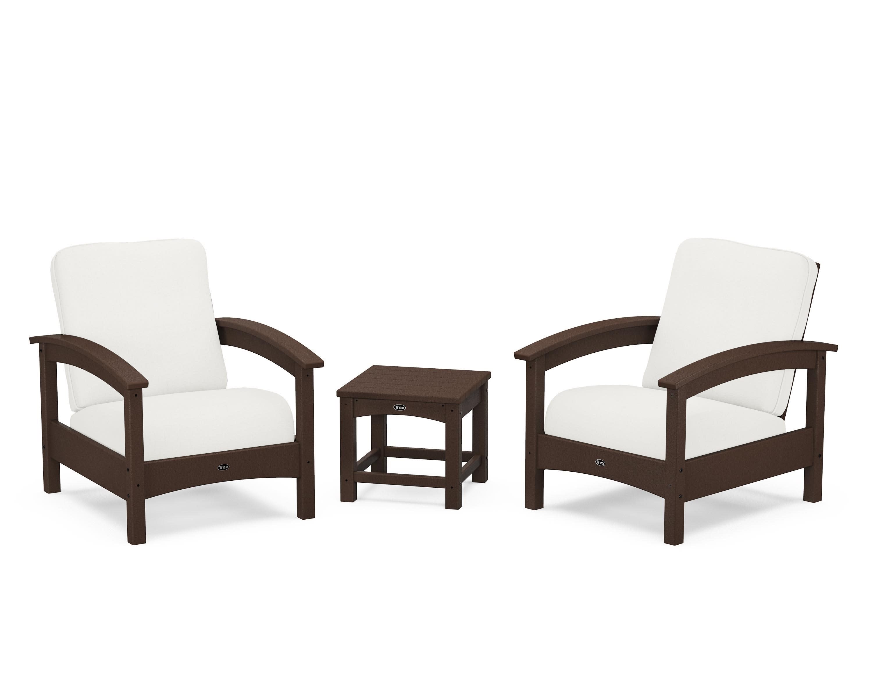 Rockport Club 3-Piece Deep Seating Conversation Set in Vintage Lantern / Natural Linen