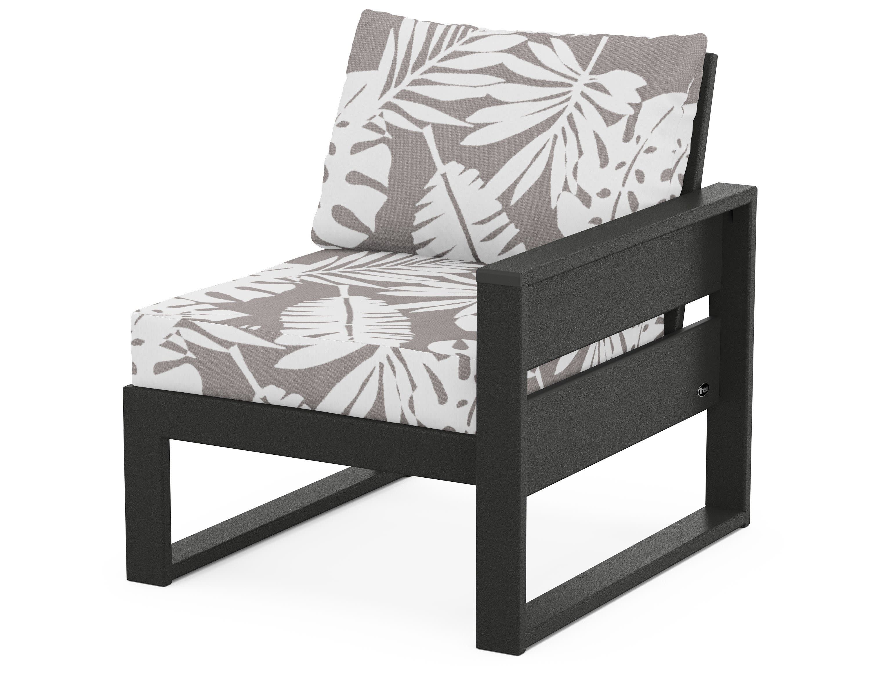Eastport Modular Right Arm Chair in Charcoal Black / Leaf Grey Mist