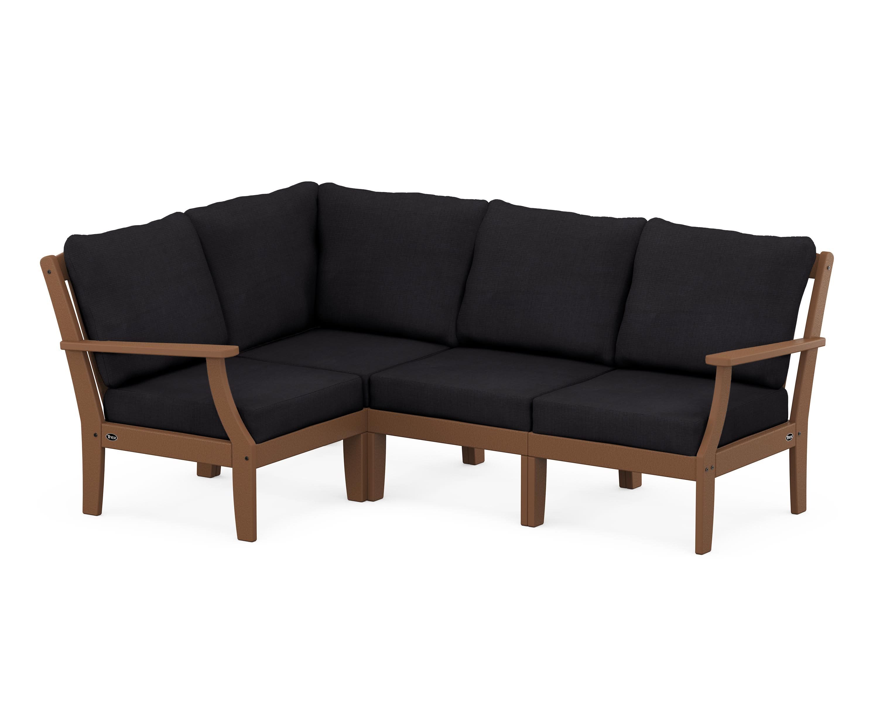 Yacht Club Modular 4-Piece Deep Seating Set in Tree House / Midnight Linen