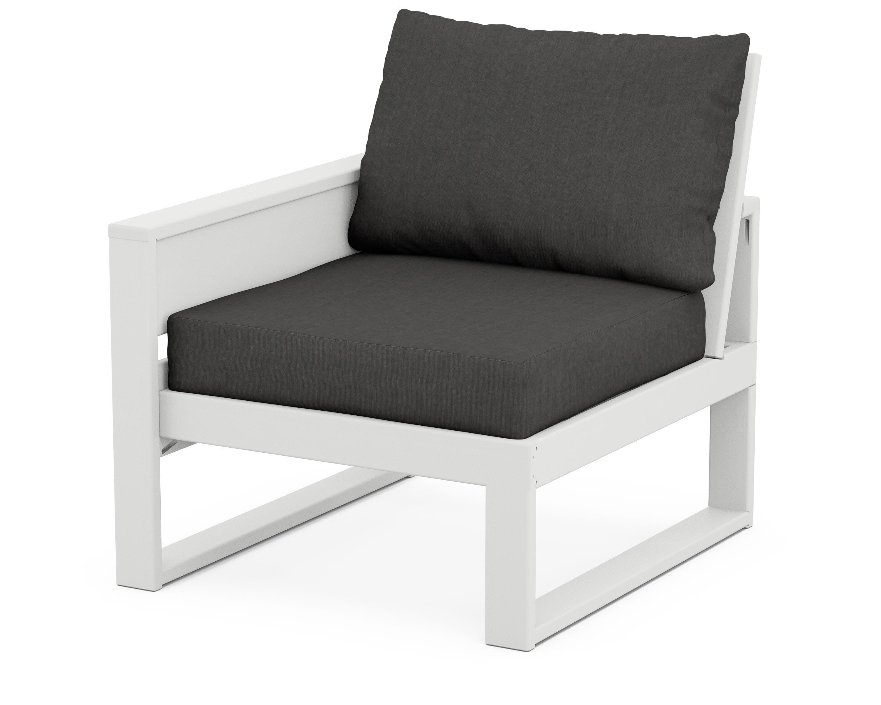 Eastport Modular Left Arm Chair in Classic White / Spectrum Carbon