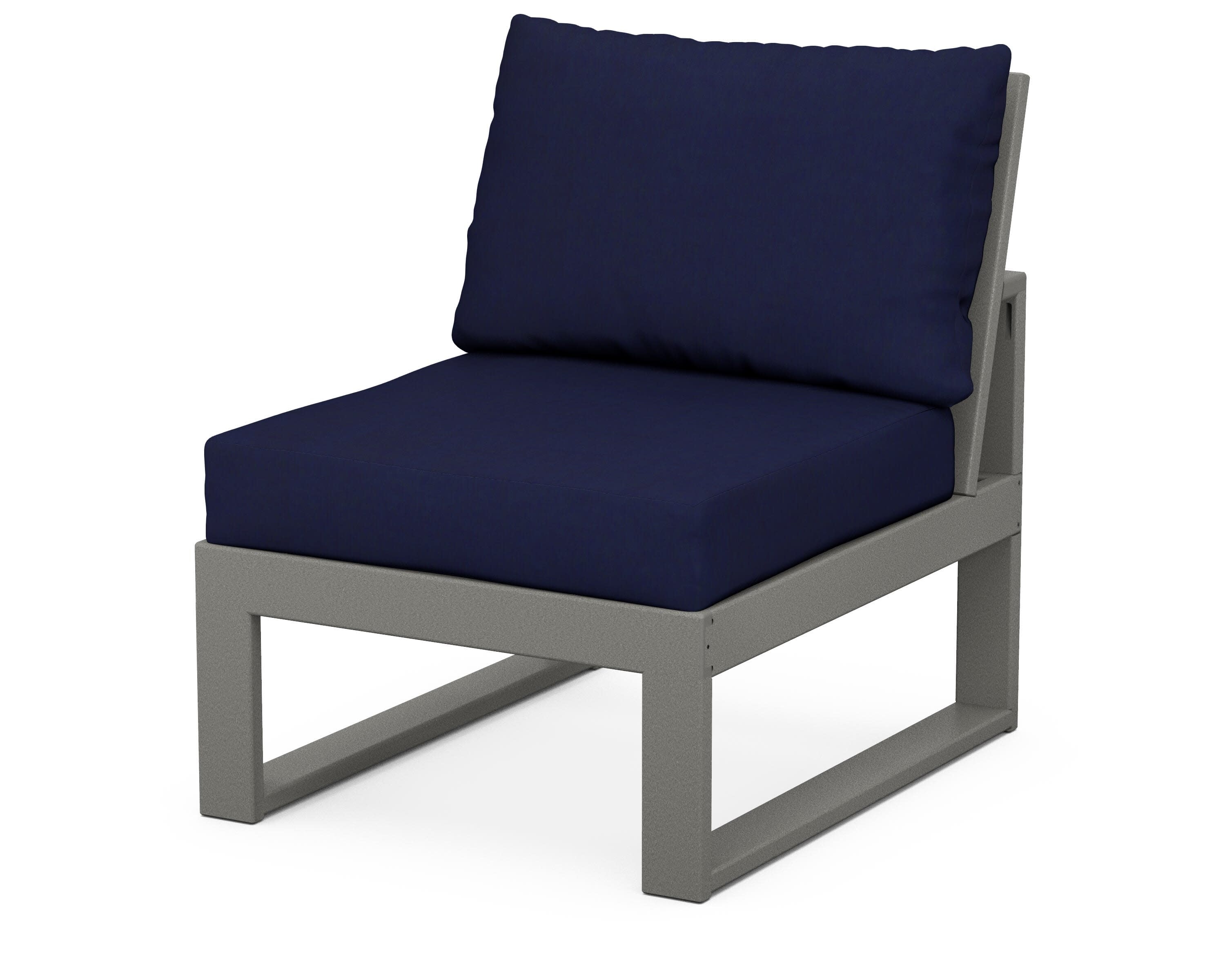 Modular Armless Chair in Slate Grey / Navy