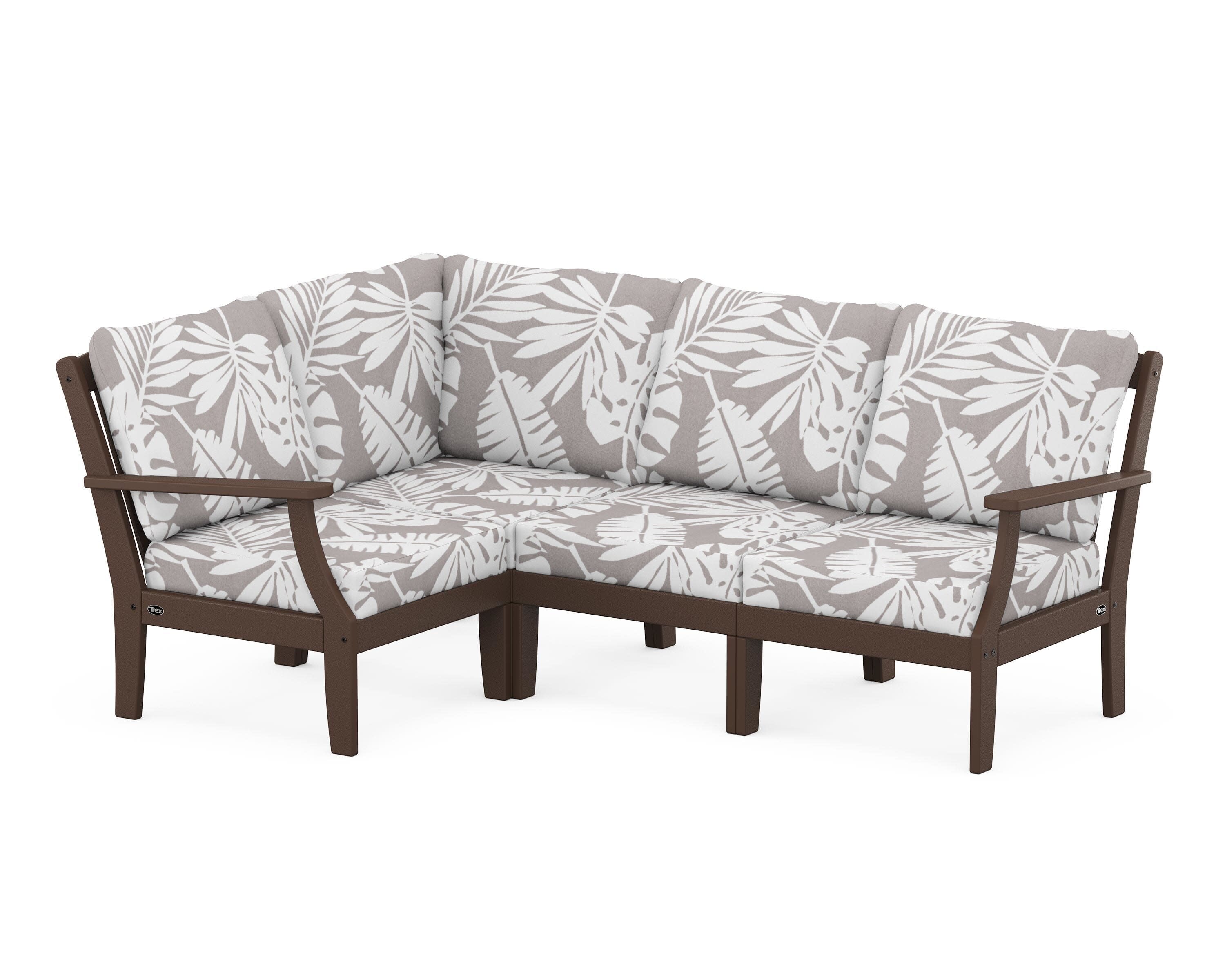 Yacht Club Modular 4-Piece Deep Seating Set in Vintage Lantern / Leaf Grey Mist
