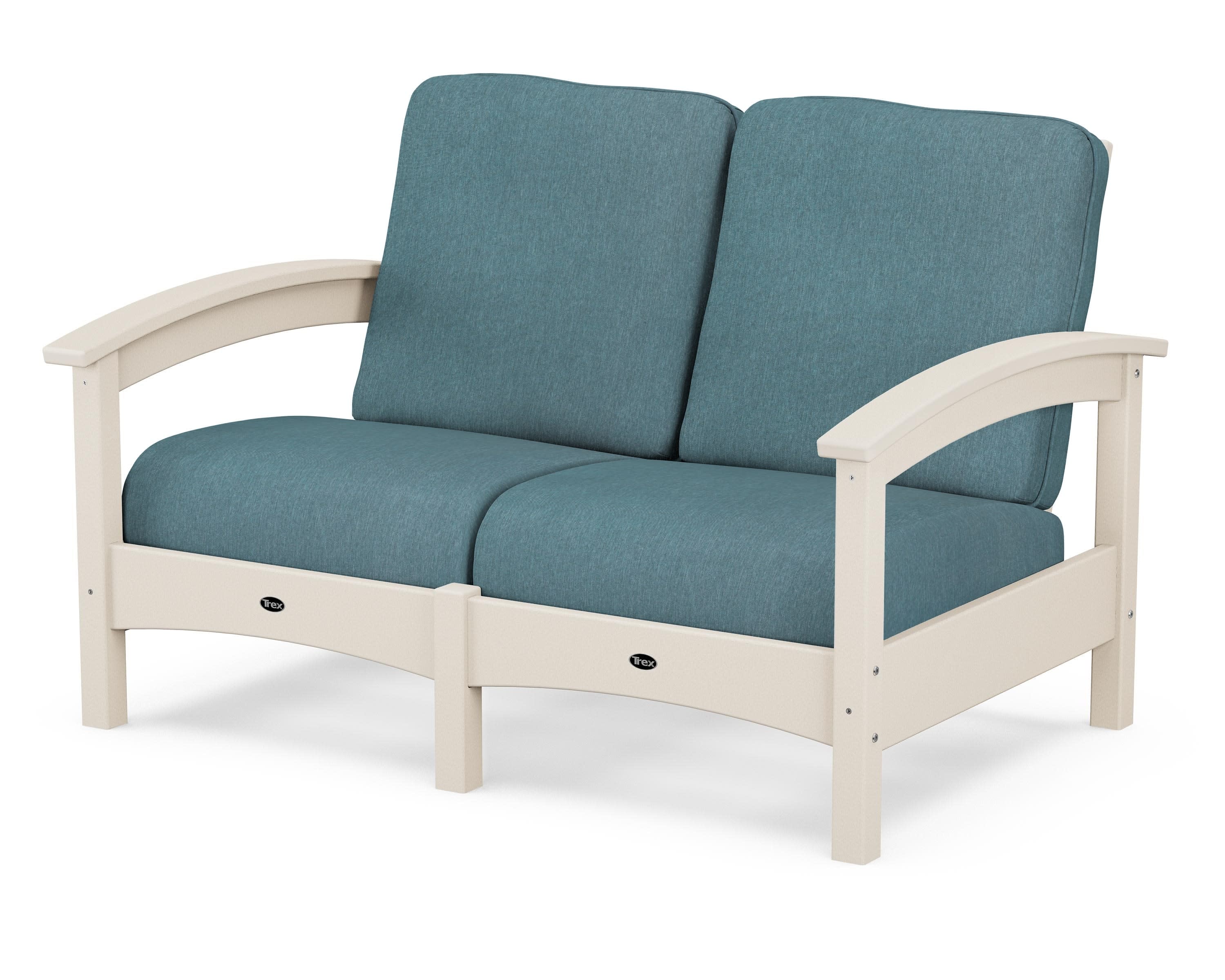Rockport Club Loveseat in Sand Castle / Ocean Teal
