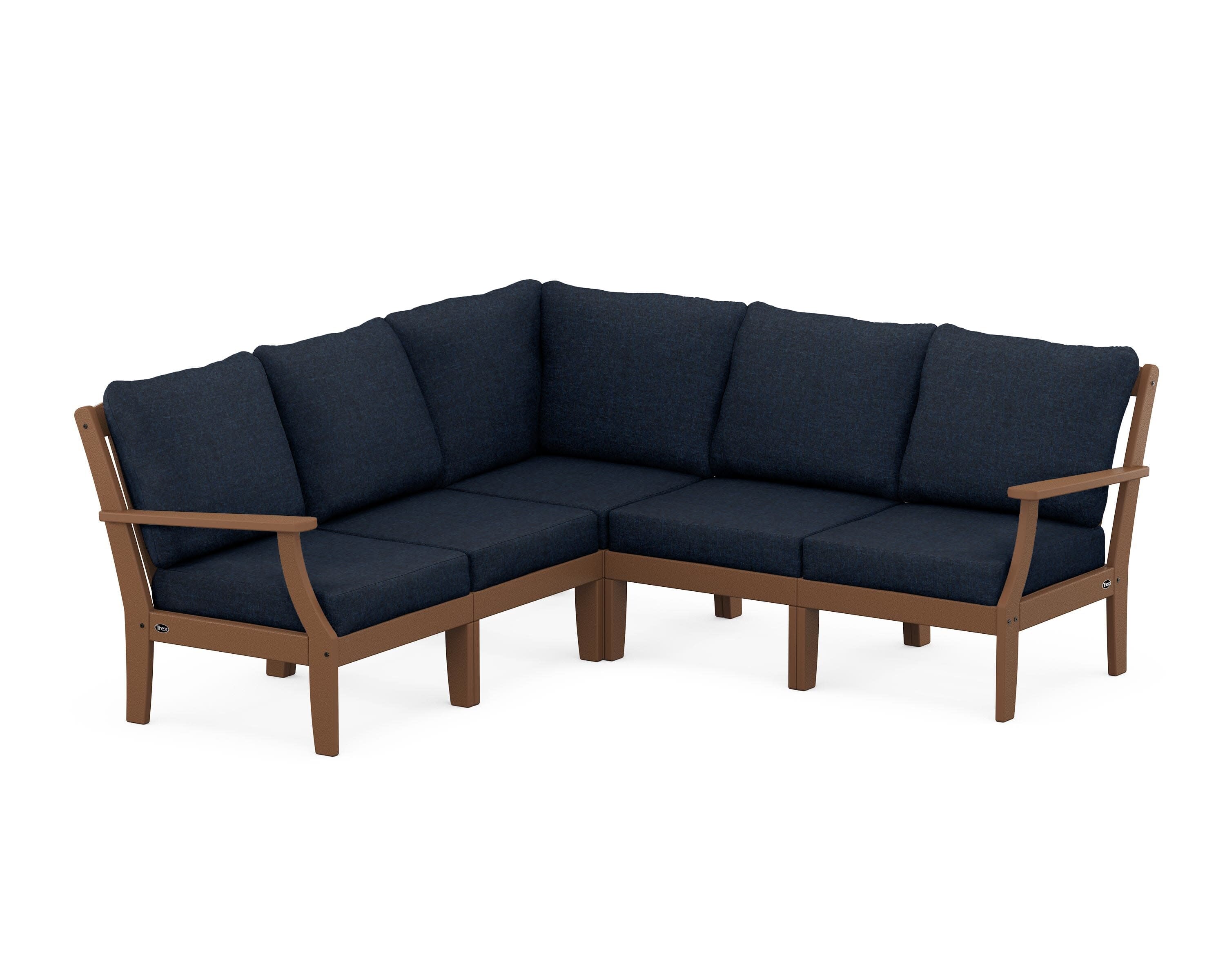 Yacht Club Modular 5-Piece Deep Seating Set in Tree House / Marine Indigo
