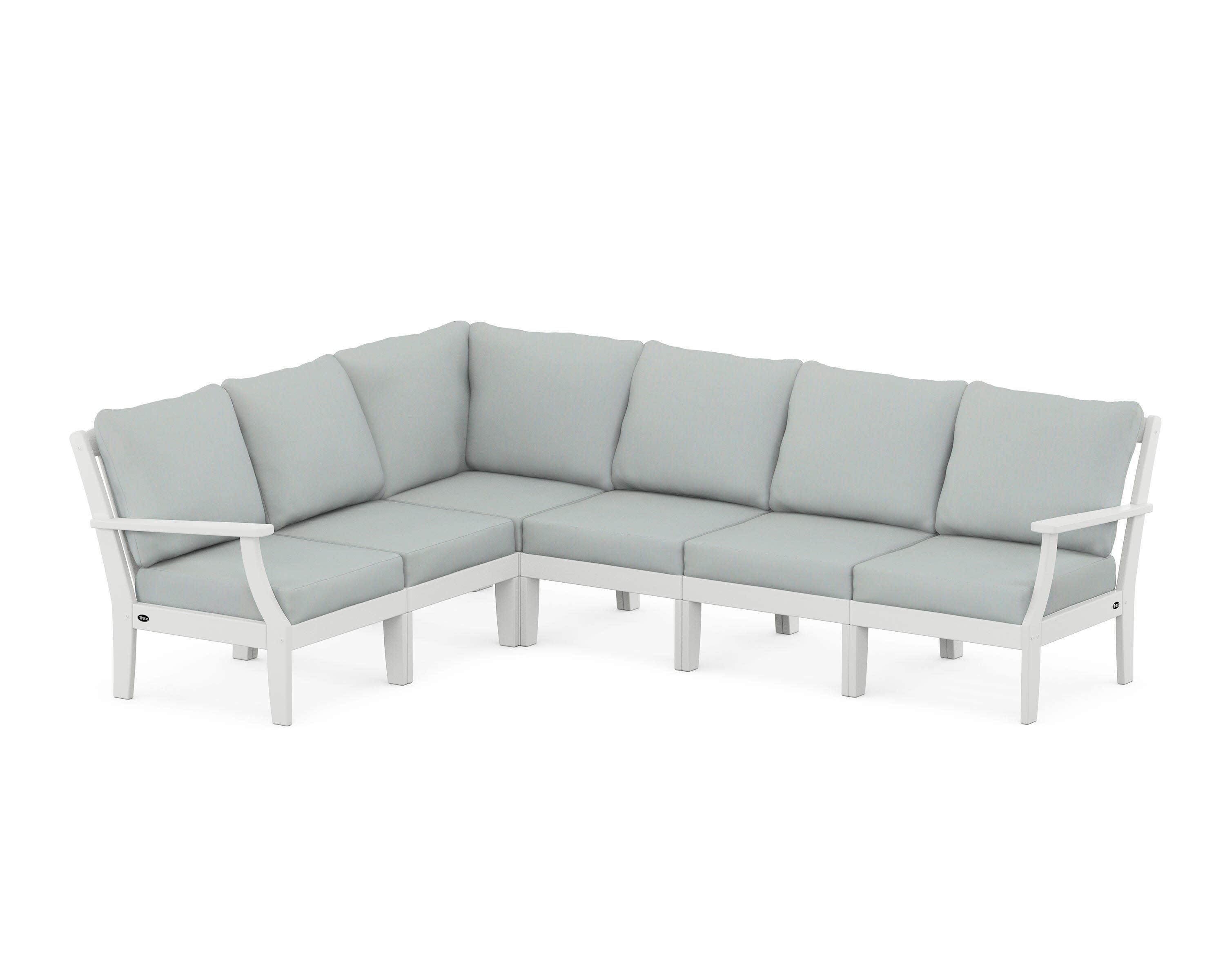Yacht Club Modular 6-Piece Deep Seating Set in Classic White / Spa