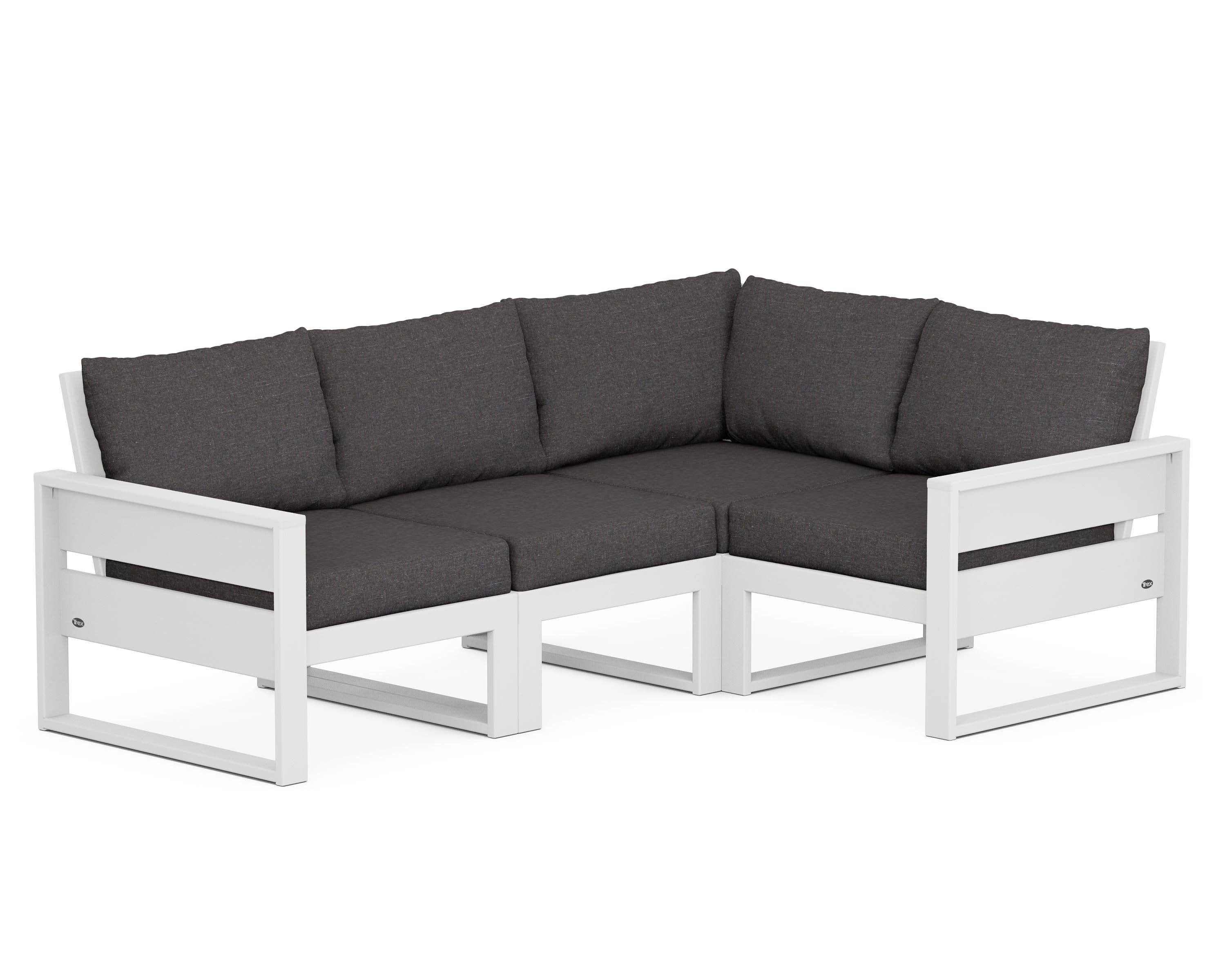 Eastport 4- Piece Sectional in Classic White / Ash Charcoal