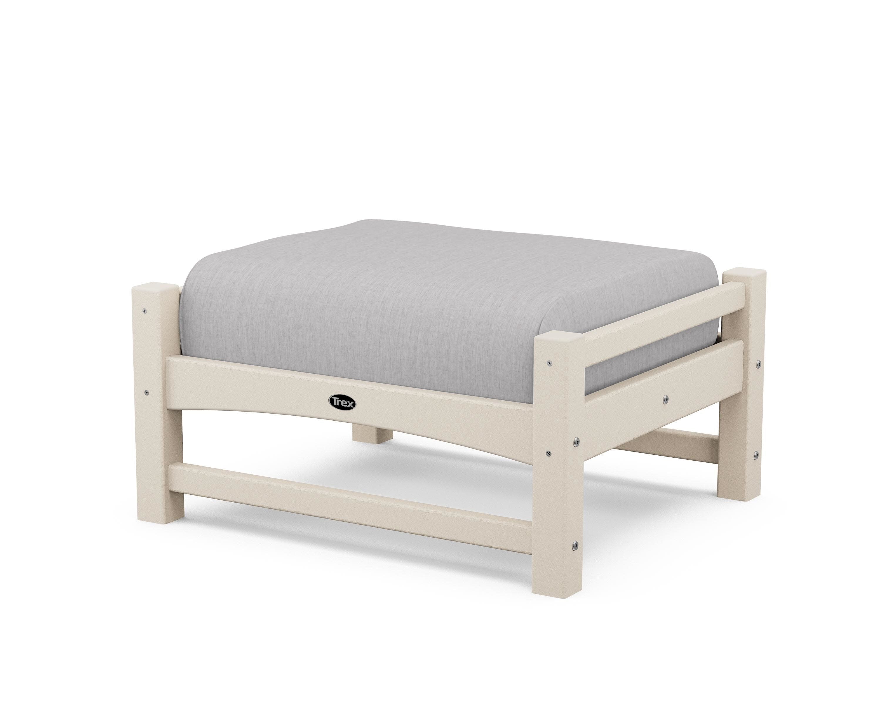 Rockport Club Ottoman in Sand Castle / Granite
