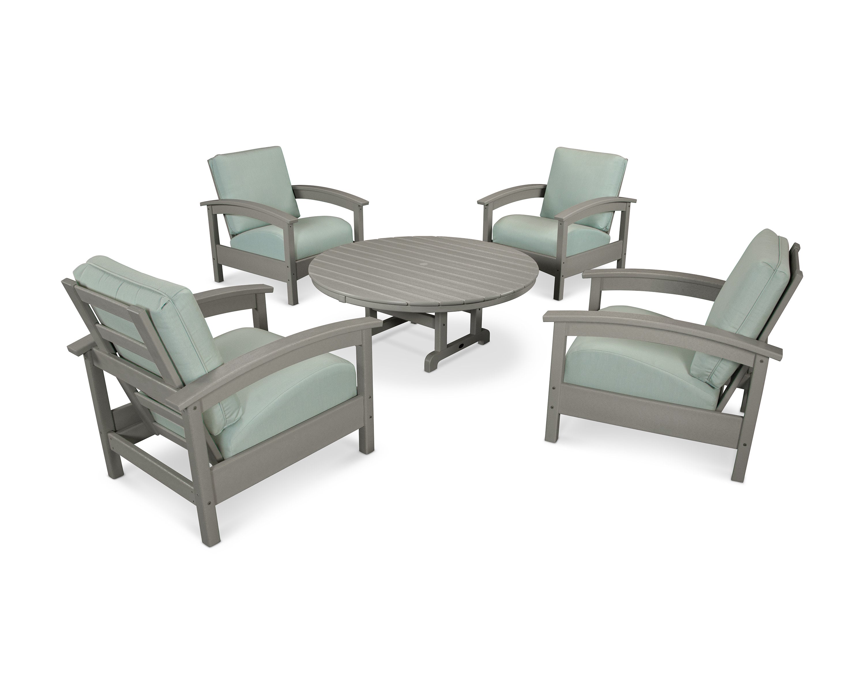 Rockport 5-Piece Deep Seating Set in Stepping Stone / Spa