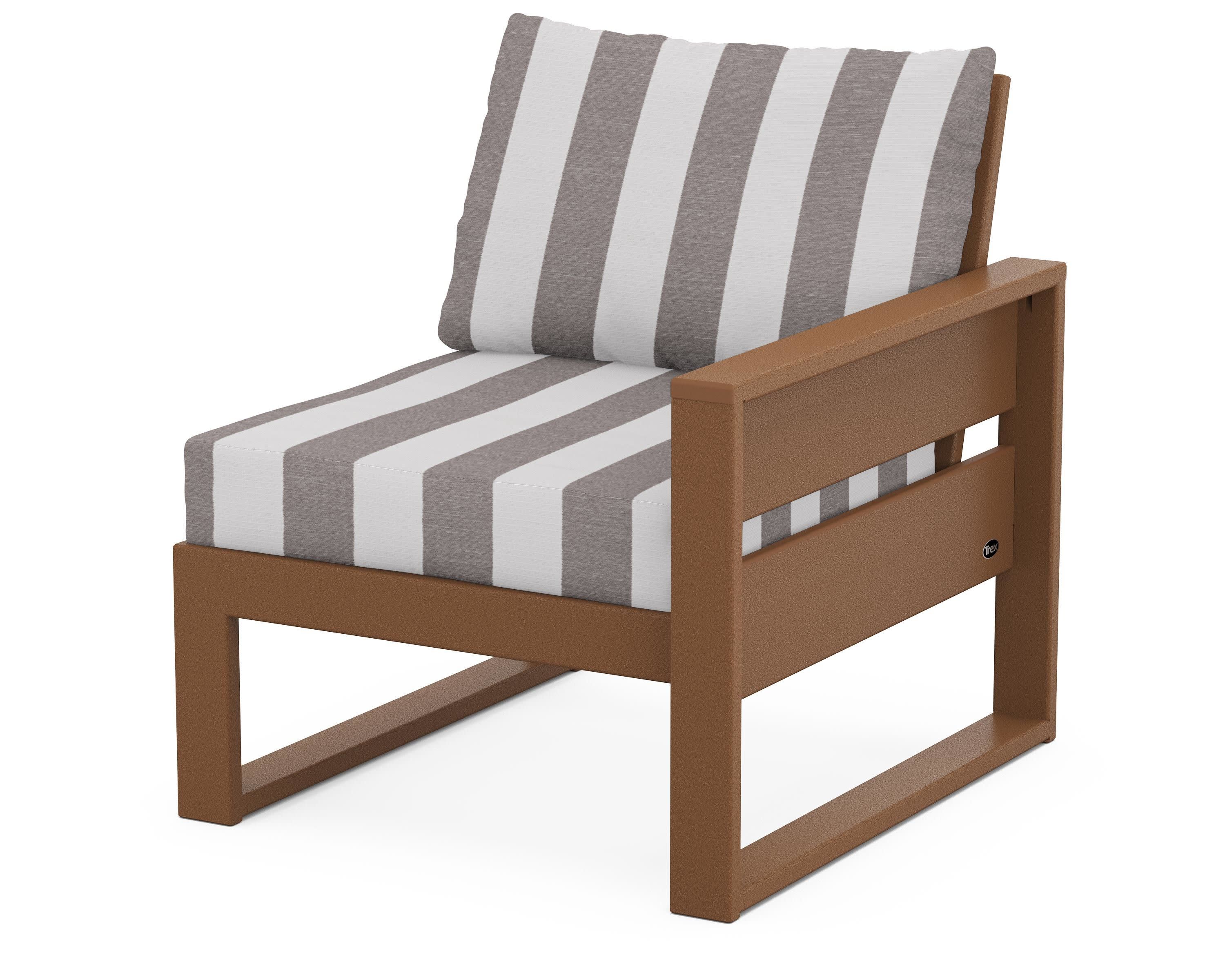 Eastport Modular Right Arm Chair in Tree House / Cabana Stripe Grey Mist