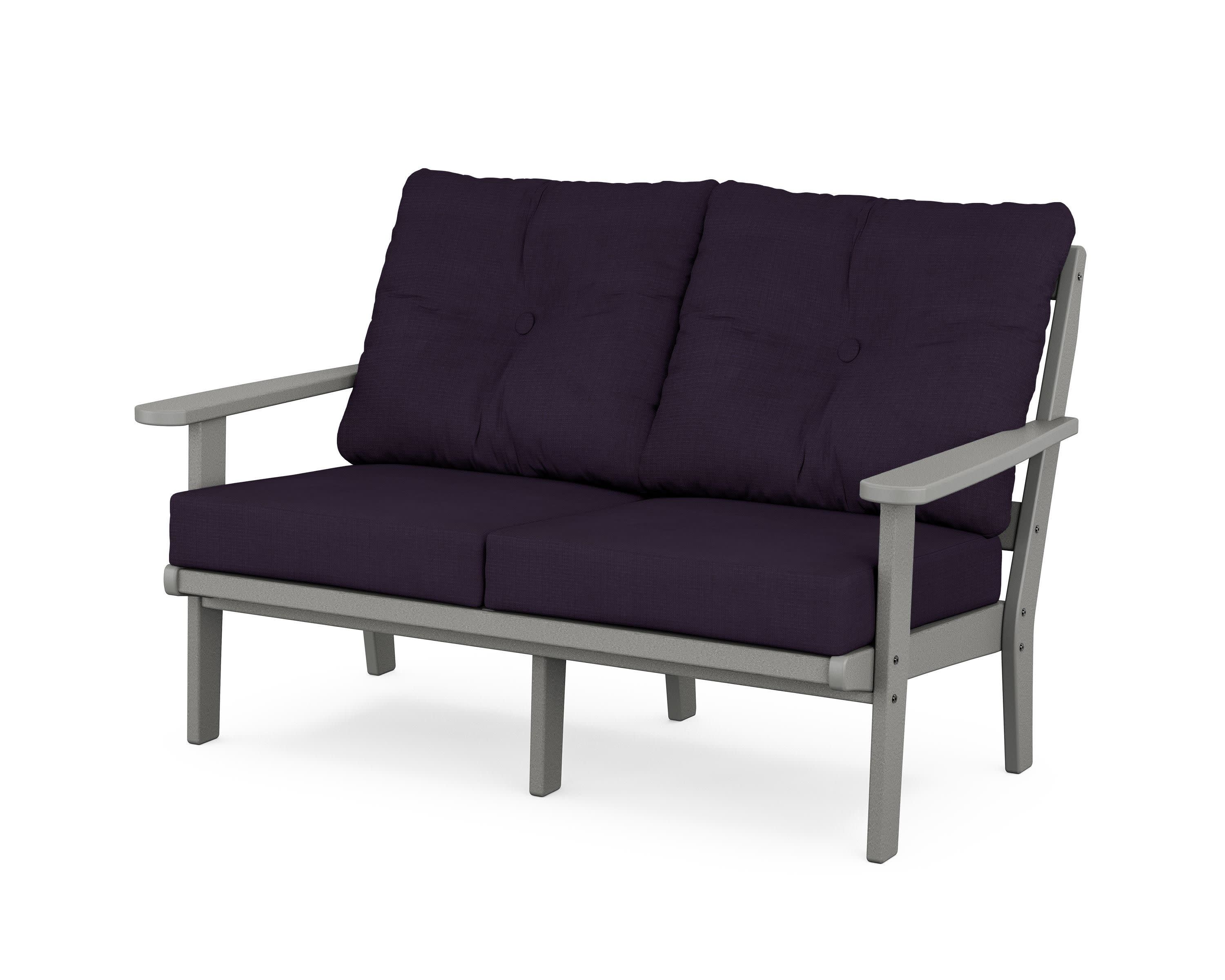 Cape Cod Deep Seating Loveseat in Stepping Stone / Navy Linen