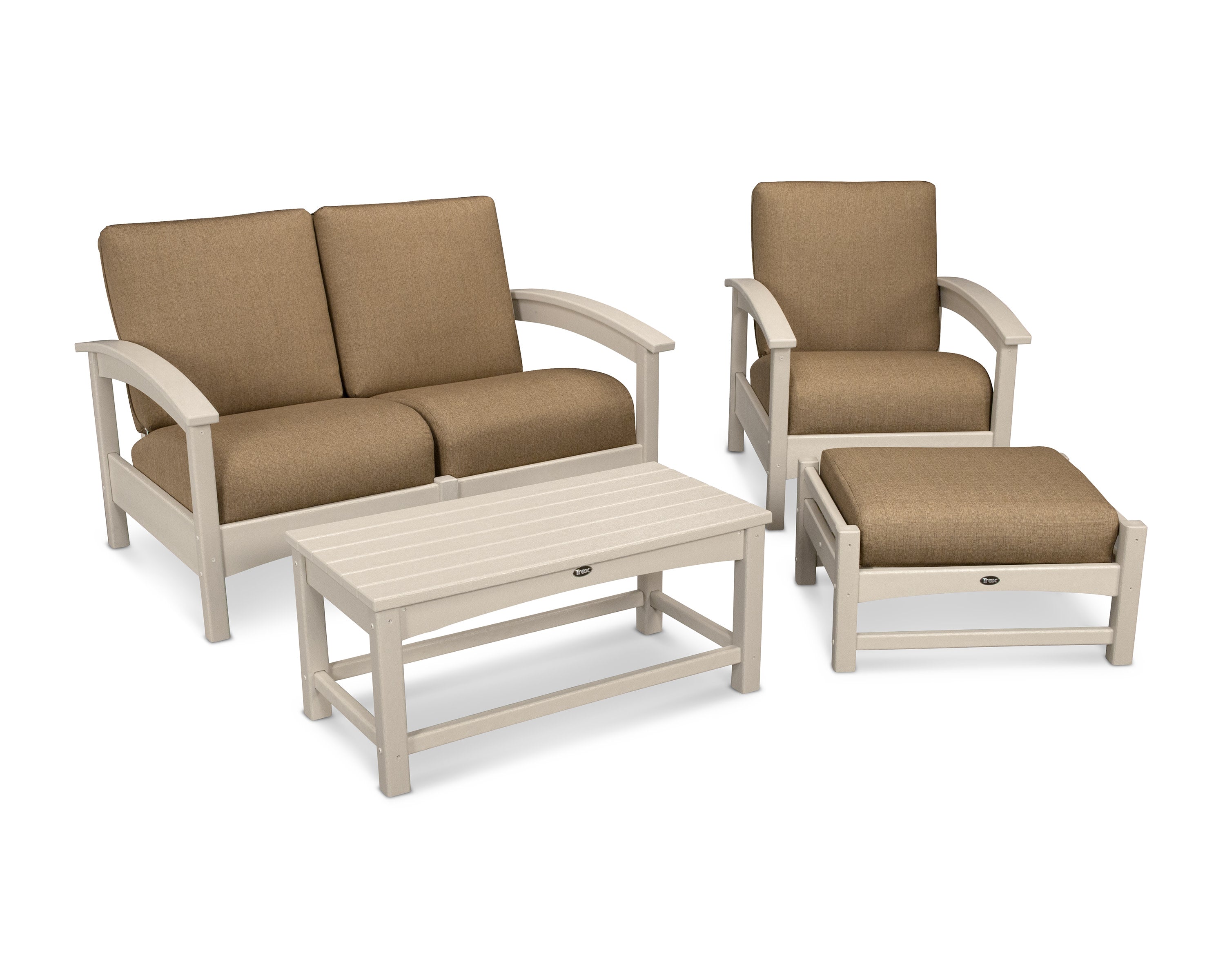 Rockport 4-Piece Deep Seating Conversation Group in Sand Castle / Sesame