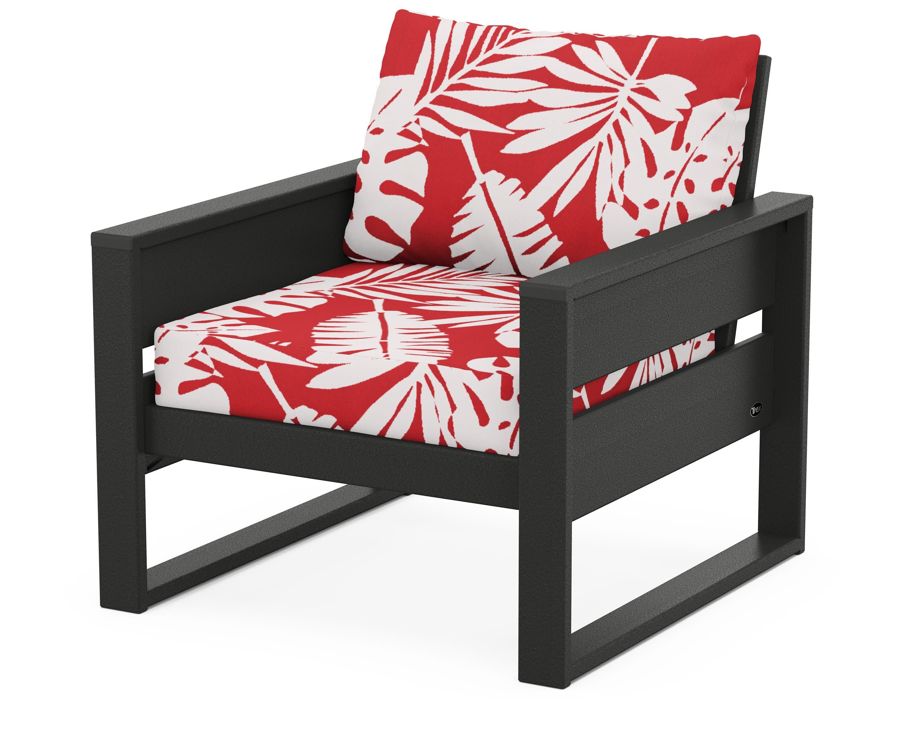 Eastport Club Chair in Charcoal Black / Leaf Crimson