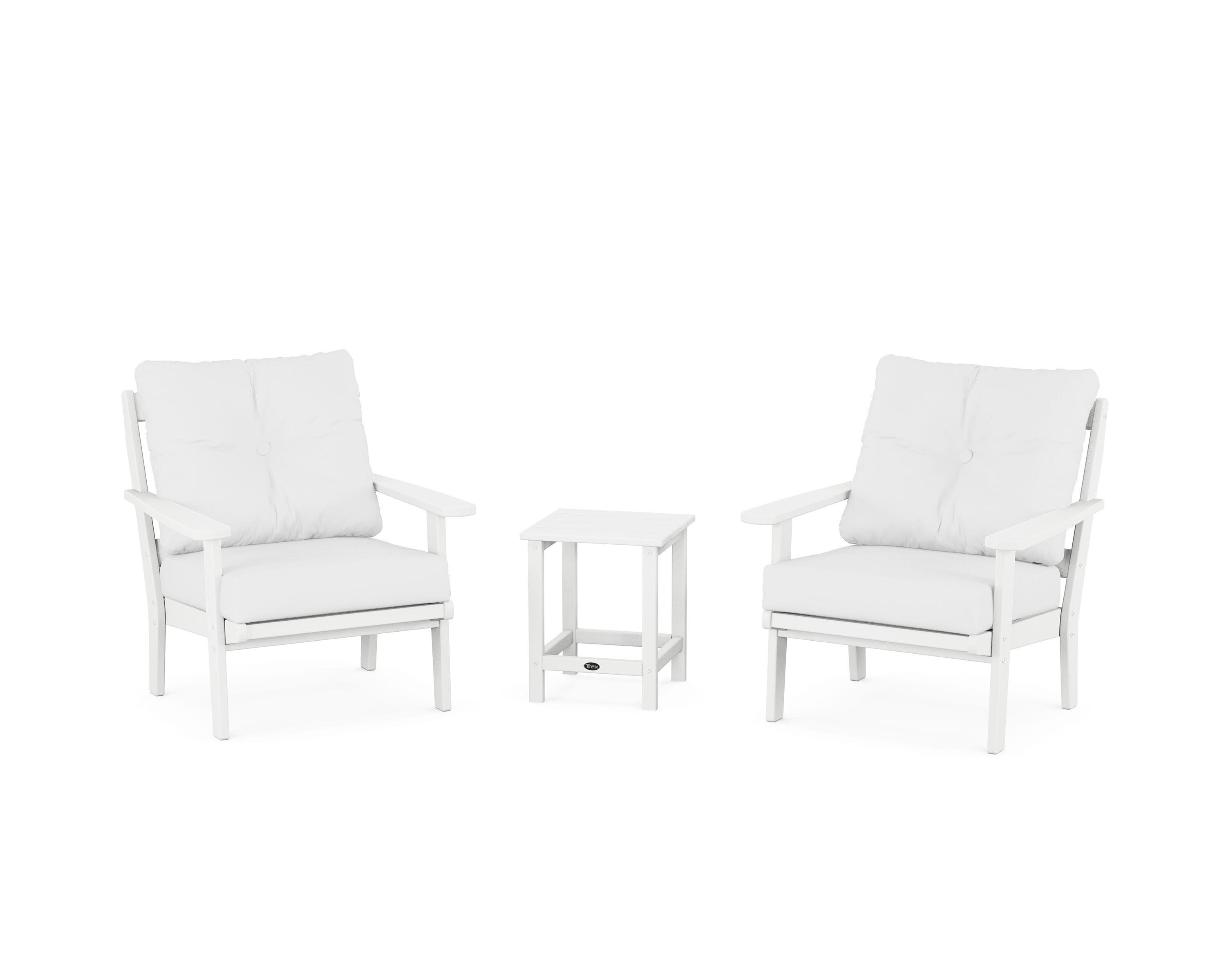 Cape Cod 3-Piece Deep Seating Set in Classic White / Natural