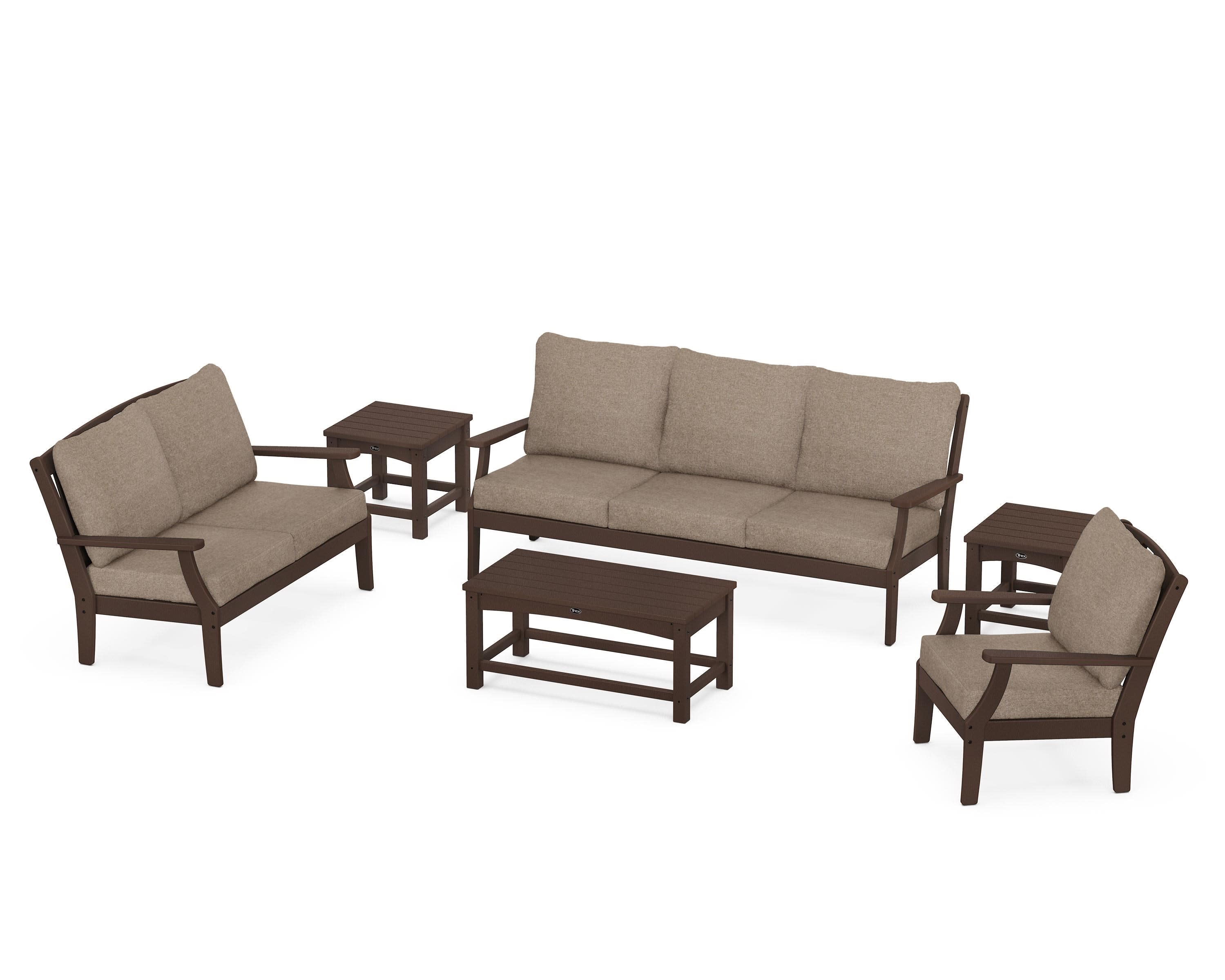 Yacht Club 6-Piece Deep Seating Set in Vintage Lantern / Spiced Burlap