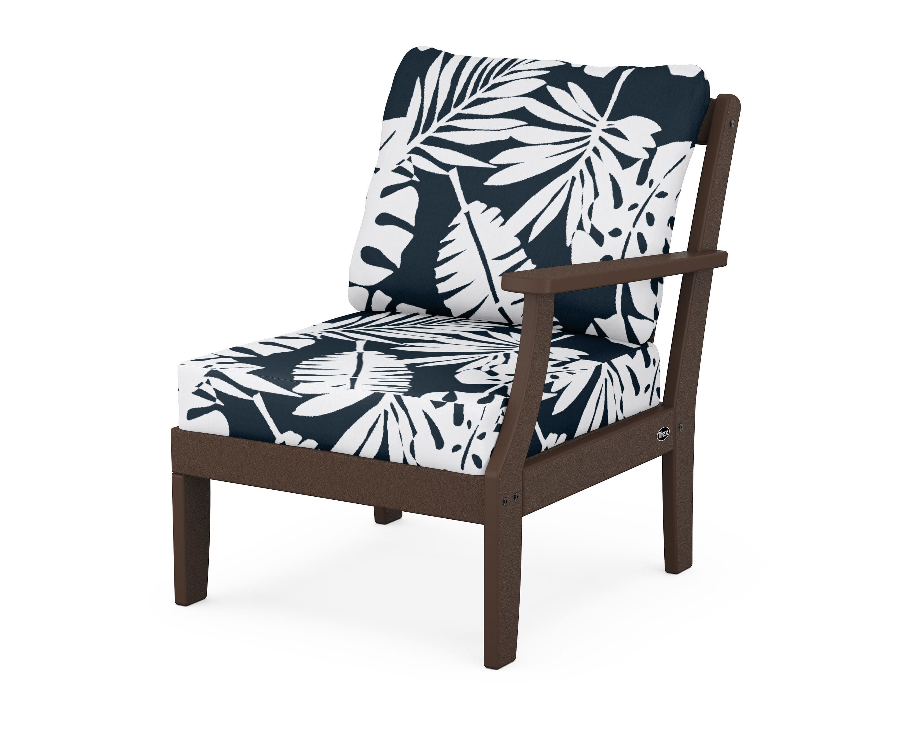 Yacht Club Modular Right Arm Chair in Vintage Lantern / Leaf Marine Indigo