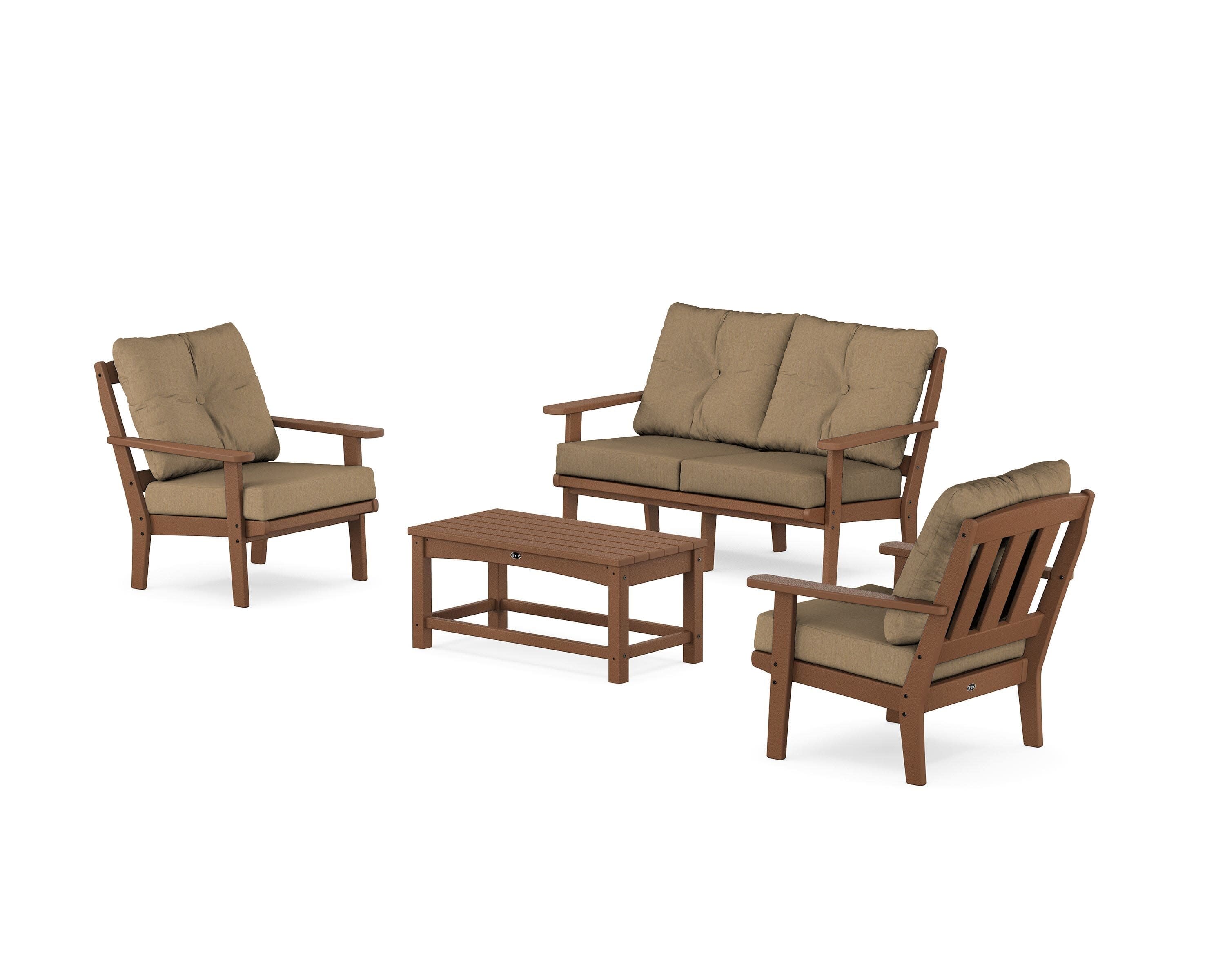 Cape Cod 4-Piece Deep Seating Set with Loveseat in Tree House / Sesame