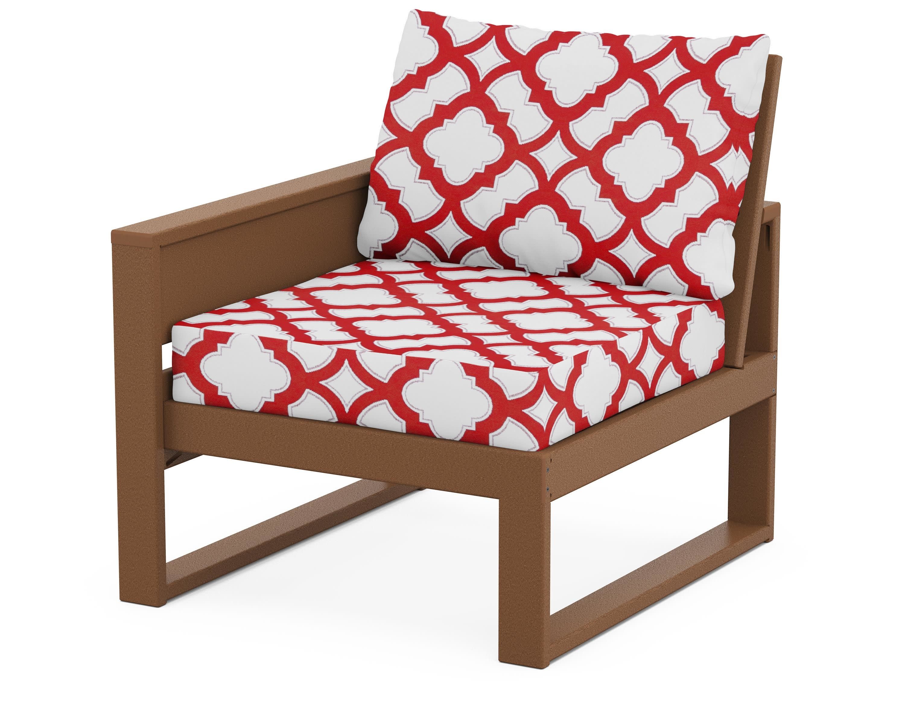Eastport Modular Left Arm Chair in Tree House / Trellis Crimson