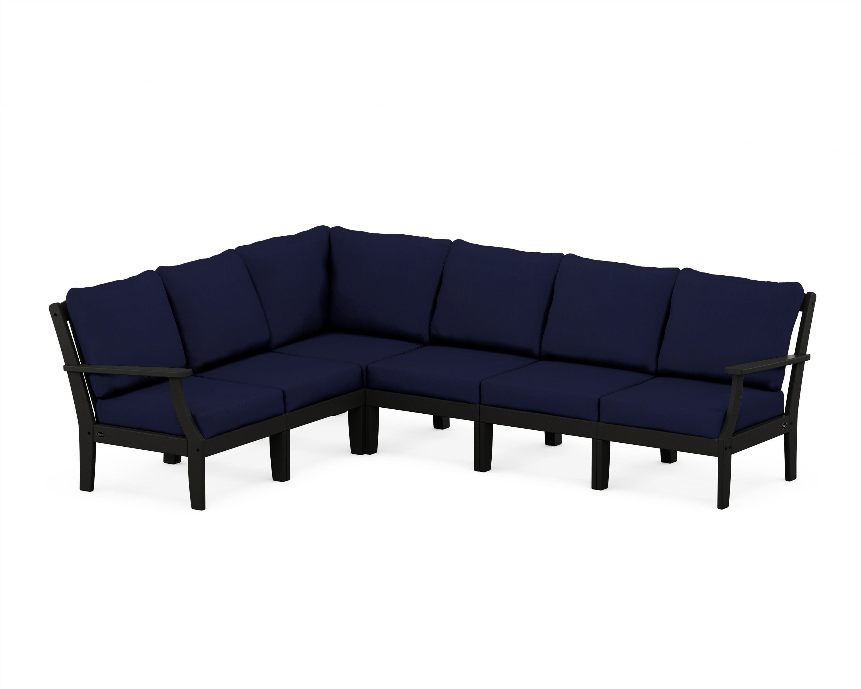 Yacht Club Modular 6-Piece Deep Seating Set in Charcoal Black / Navy