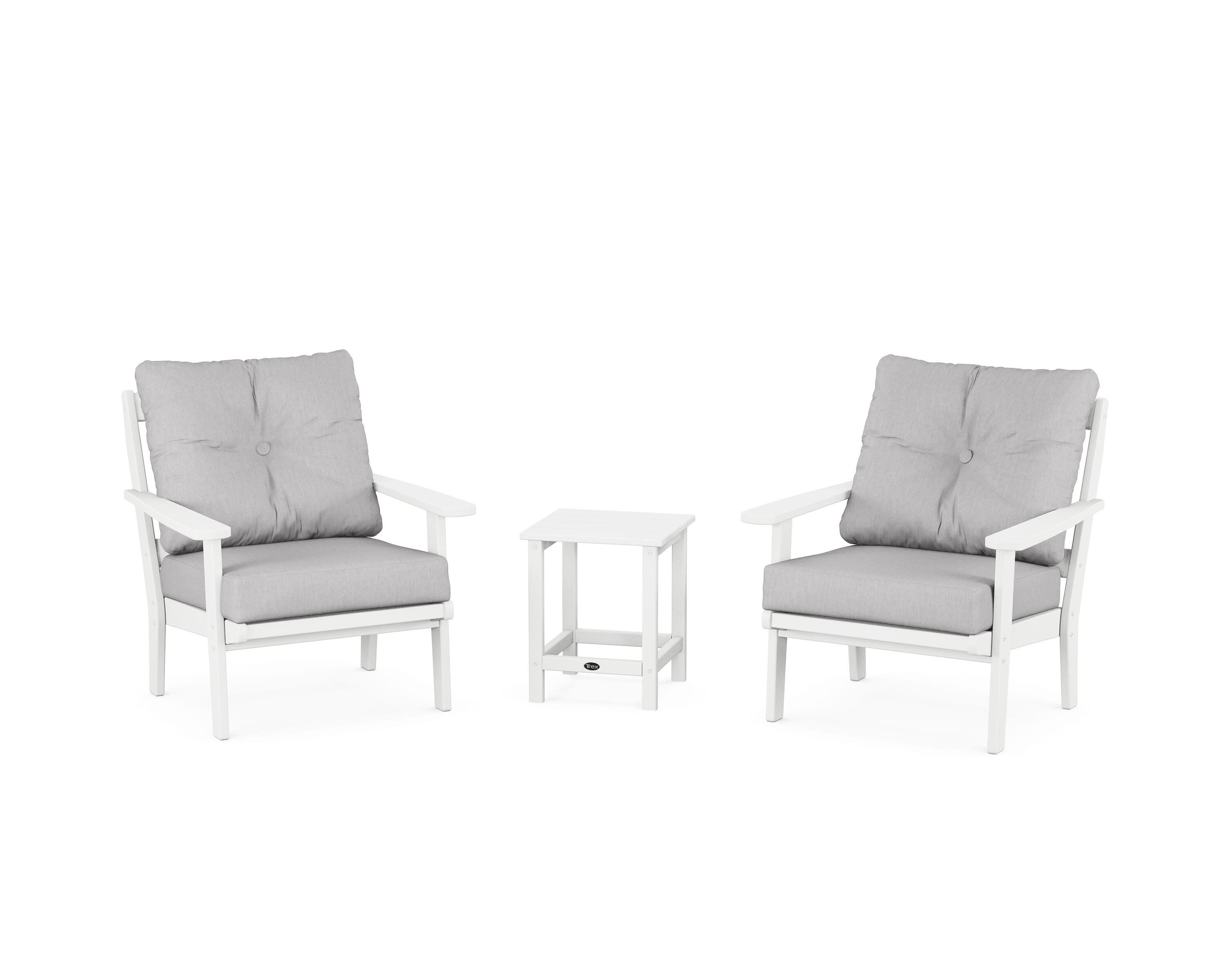 Cape Cod 3-Piece Deep Seating Set in Classic White / Granite