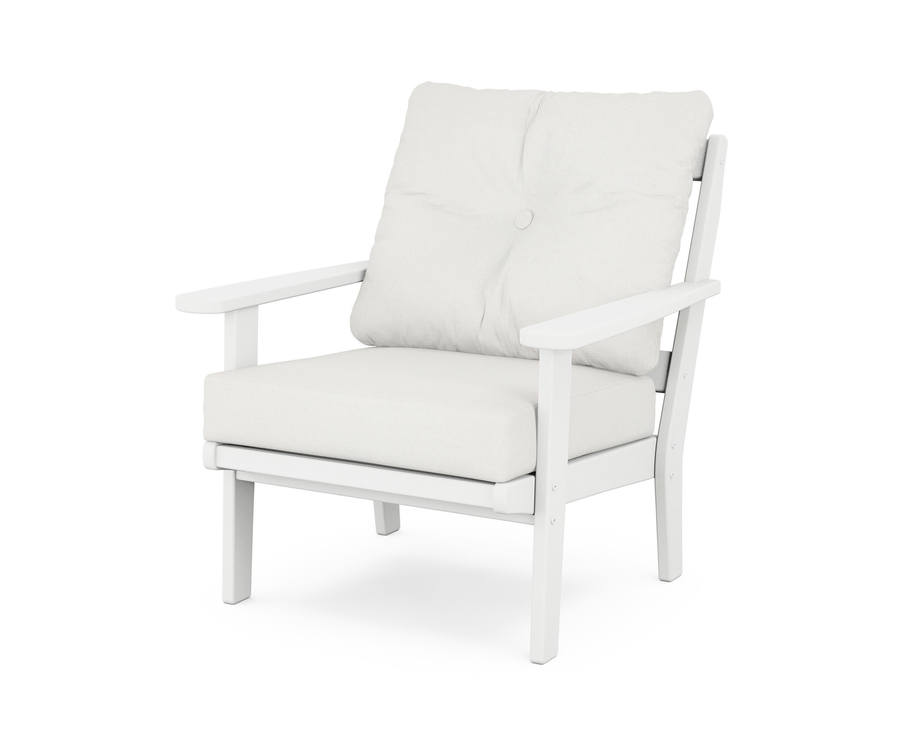 Cape Cod Deep Seating Chair in Classic White / Natural Linen