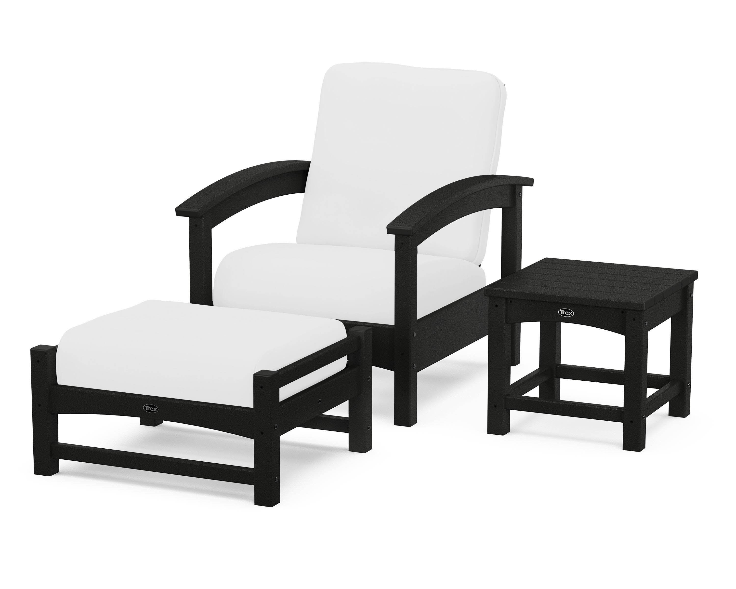 Rockport 3-Piece Deep Seating Set in Charcoal Black / Natural
