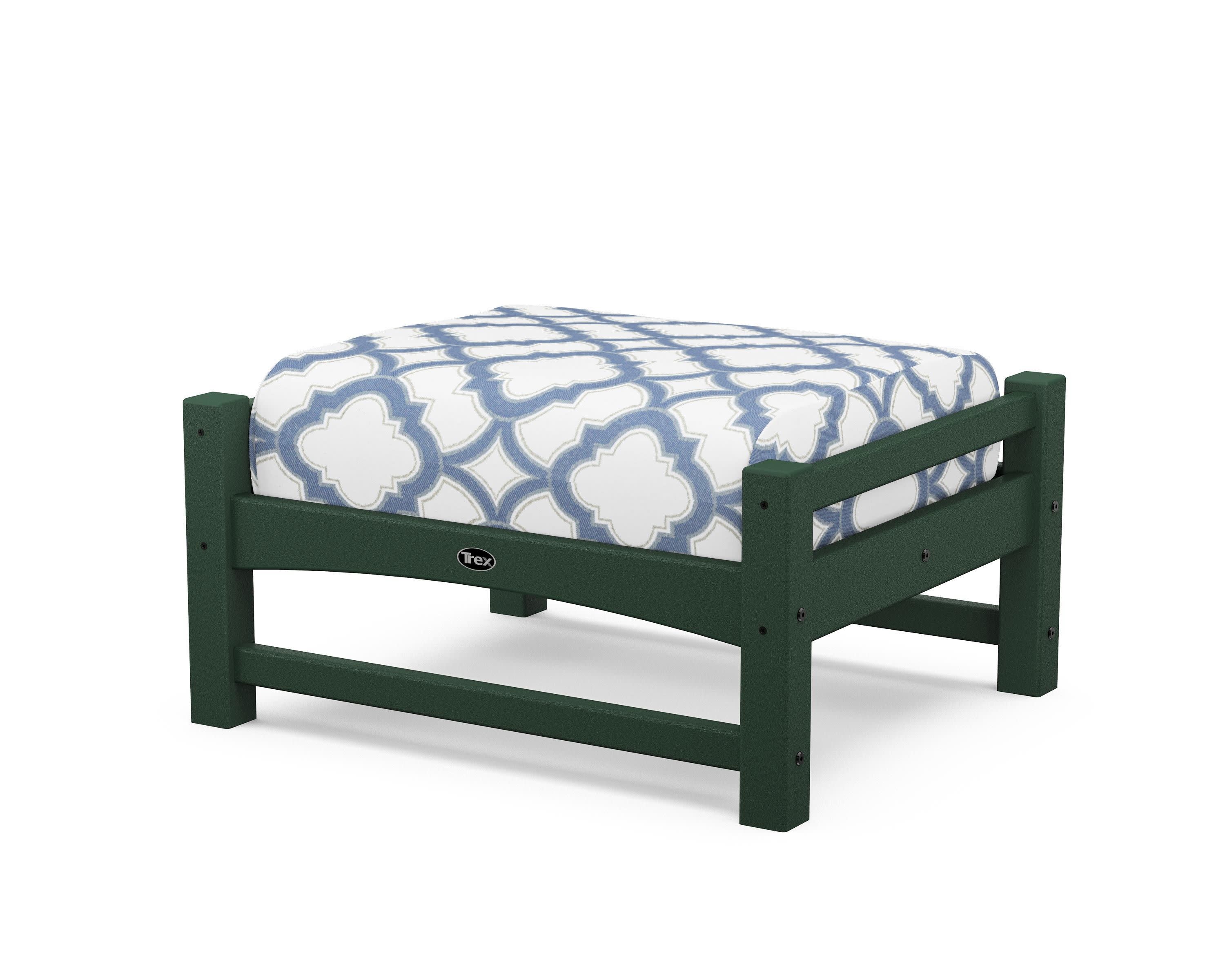 Rockport Club Ottoman in Rainforest Canopy / Trellis Sky Blue
