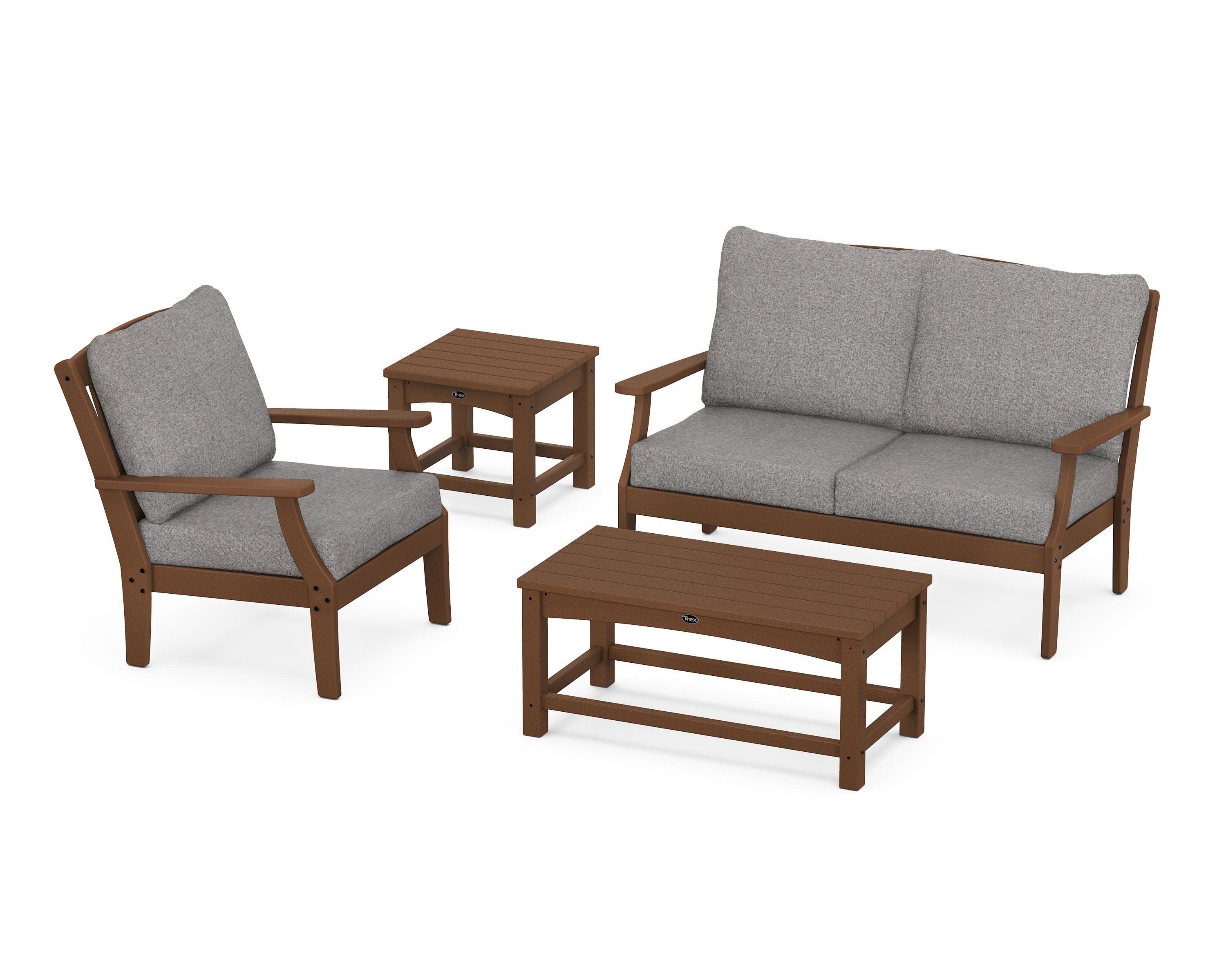 Yacht Club 4-Piece Deep Seating Set in Tree House / Grey Mist