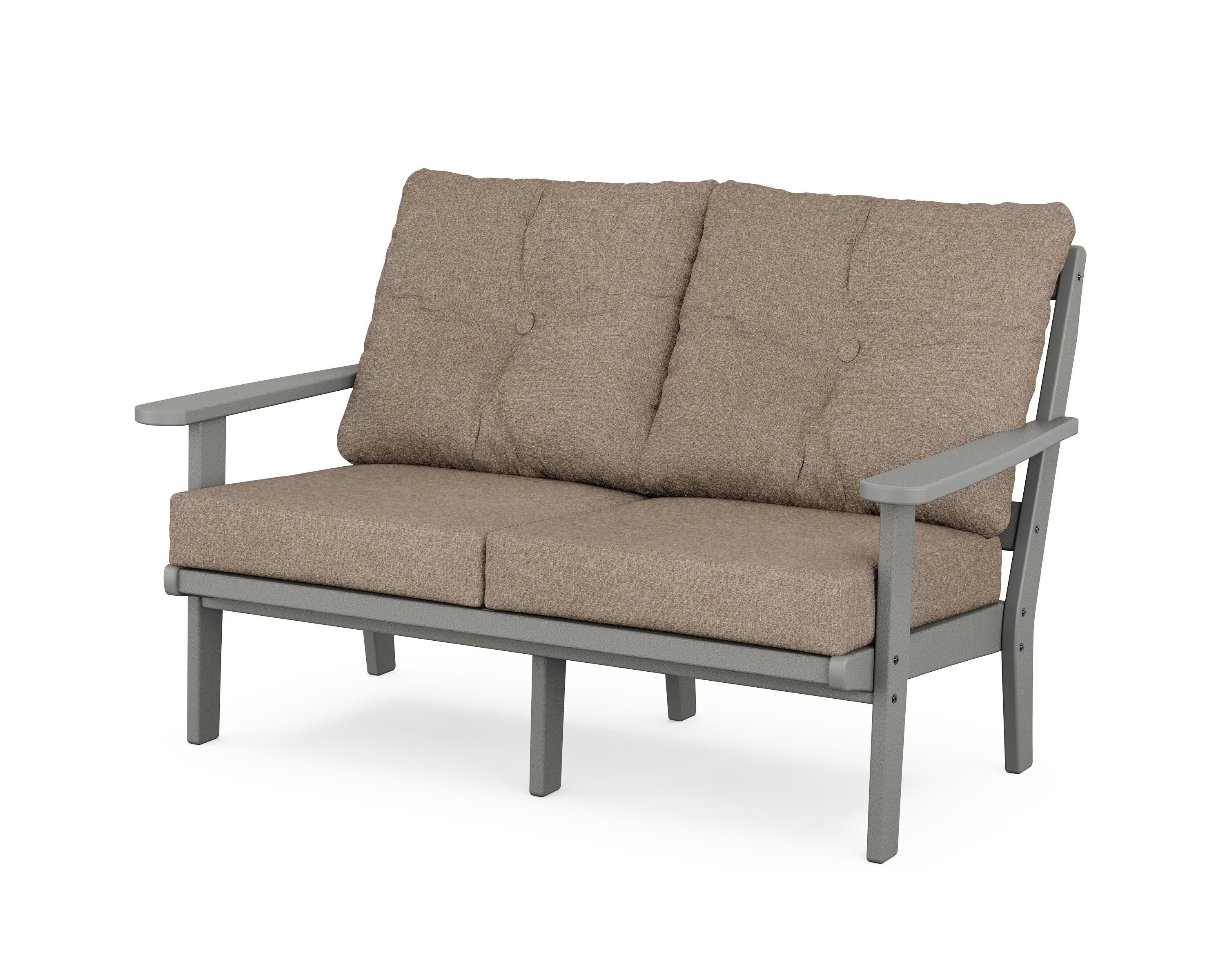Cape Cod Deep Seating Loveseat in Stepping Stone / Spiced Burlap
