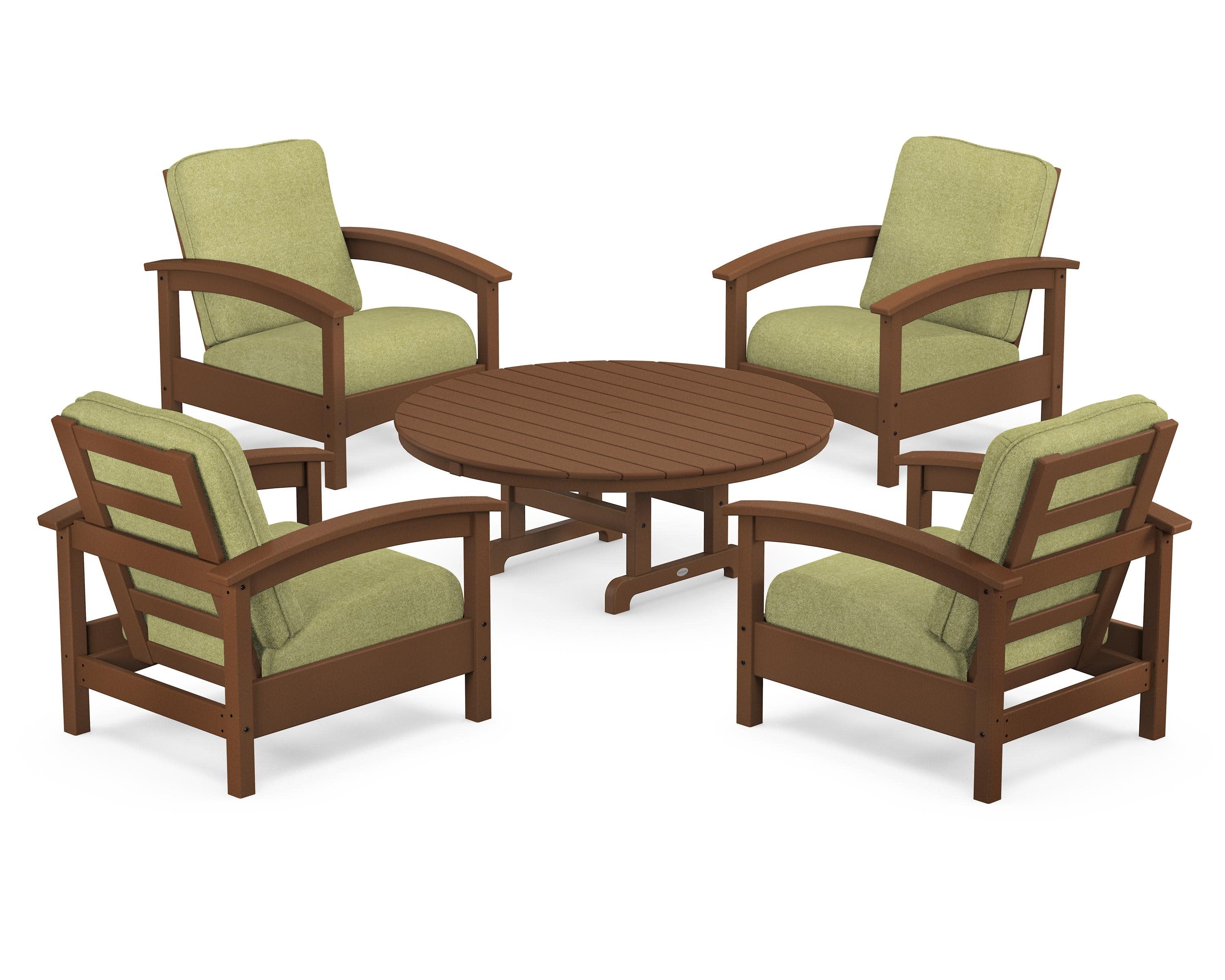 Rockport 5-Piece Deep Seating Set in Tree House / Chartreuse Boucle
