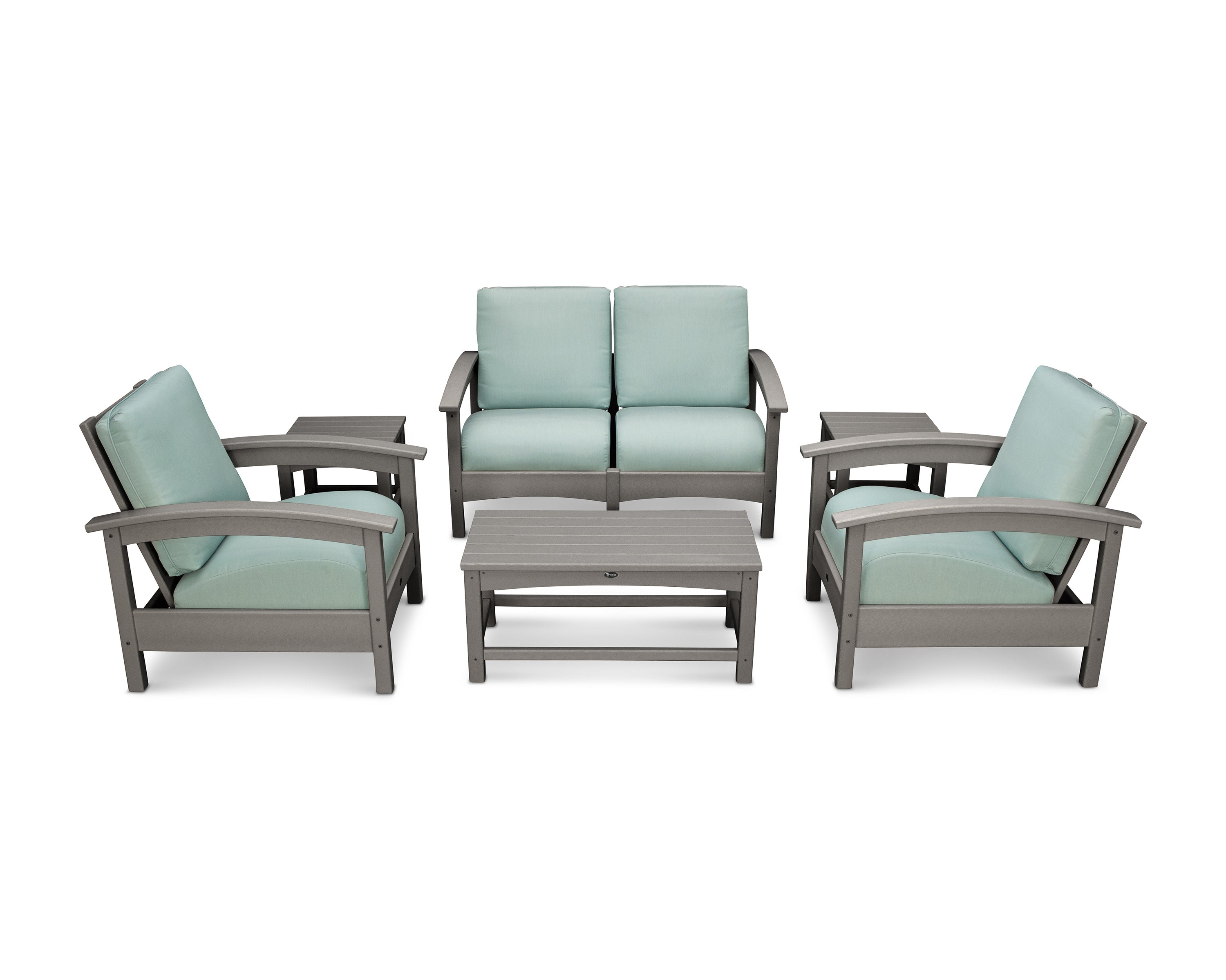 Rockport Club 6-Piece Deep Seating Conversation Set in Stepping Stone / Spa