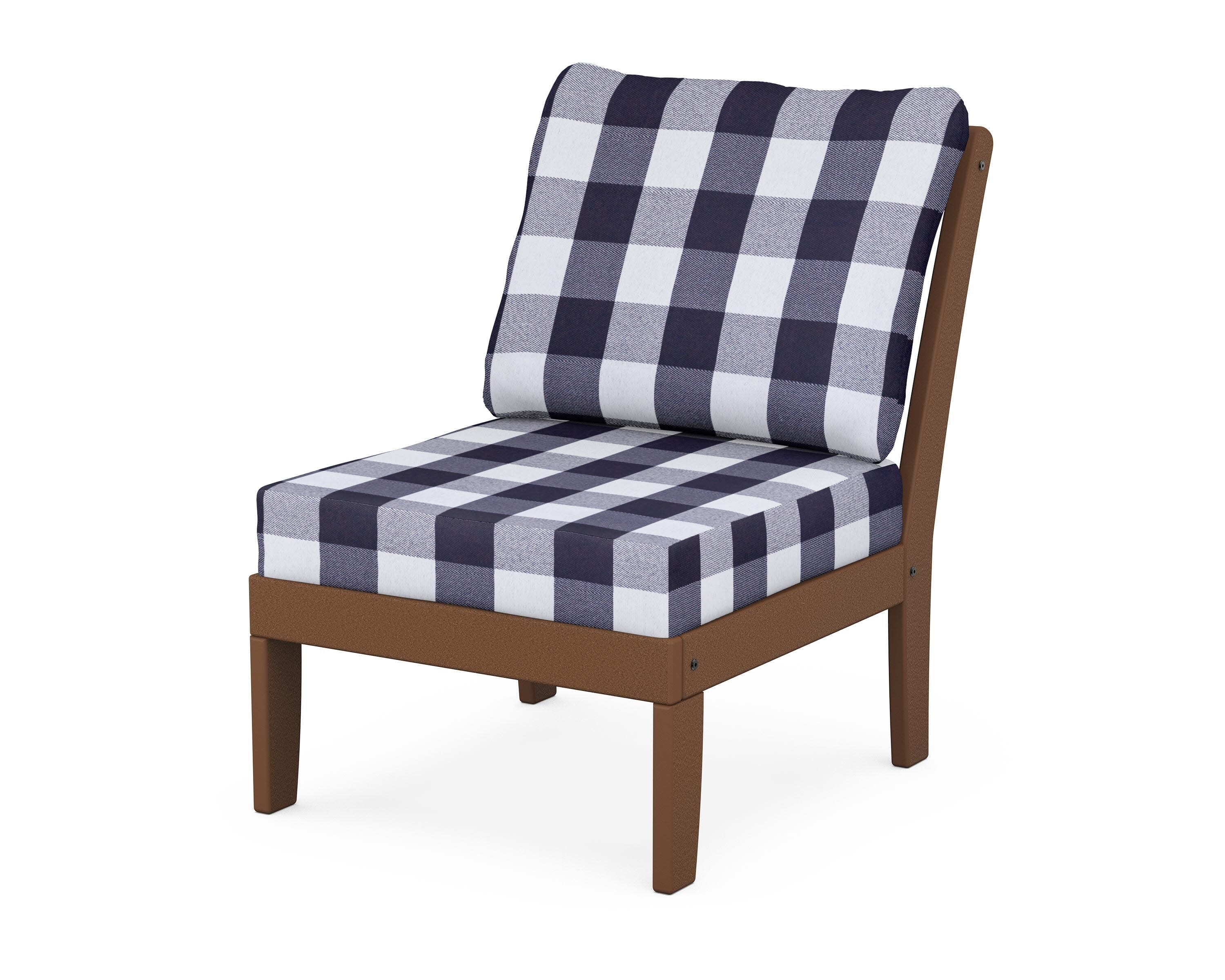 Yacht Club Modular Armless Chair in Tree House / Buffalo Plaid Navy