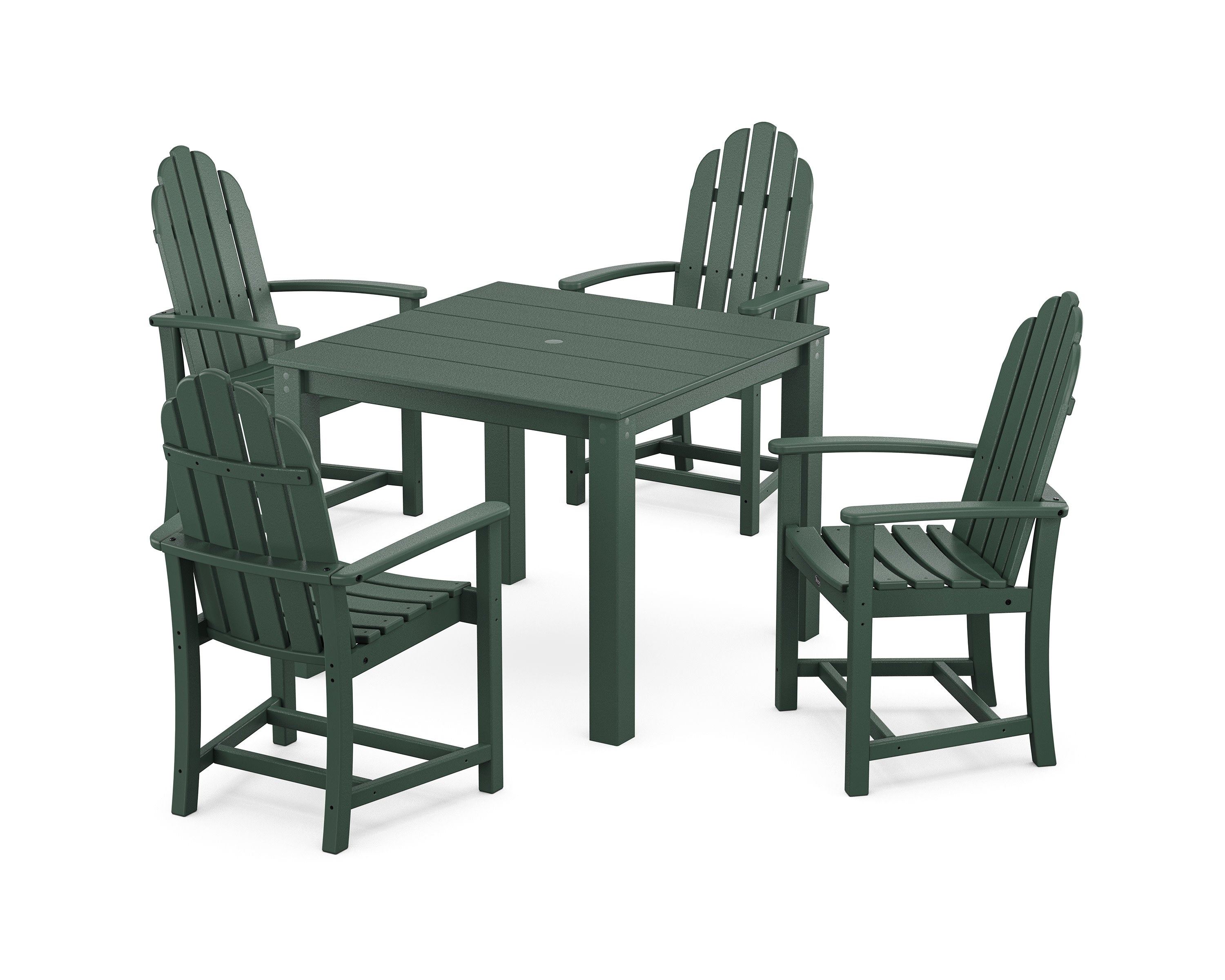 Cape Cod Adirondack 5-Piece Parsons Dining Set in Rainforest Canopy