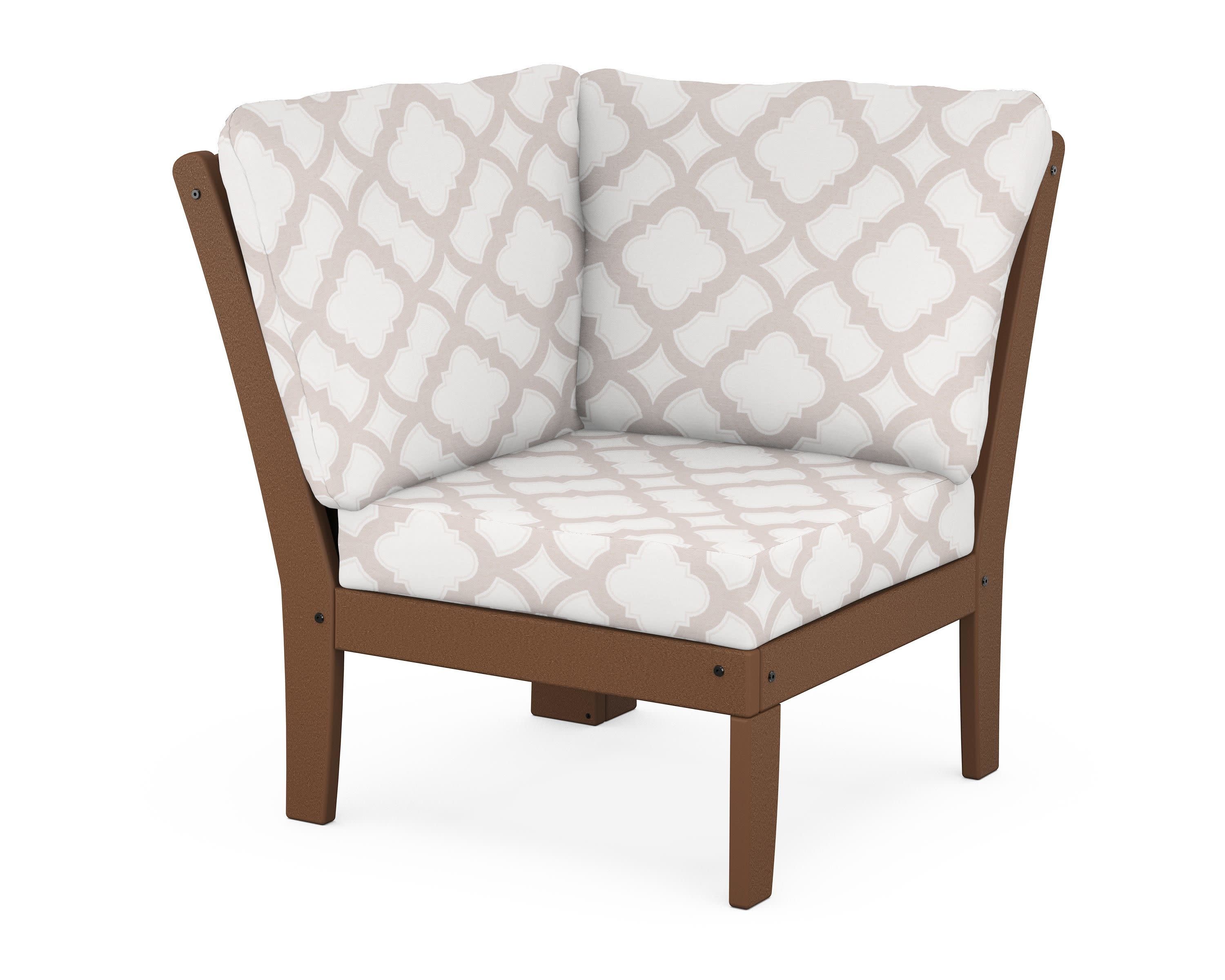 Yacht Club Modular Corner Chair in Tree House / Trellis Dune Burlap