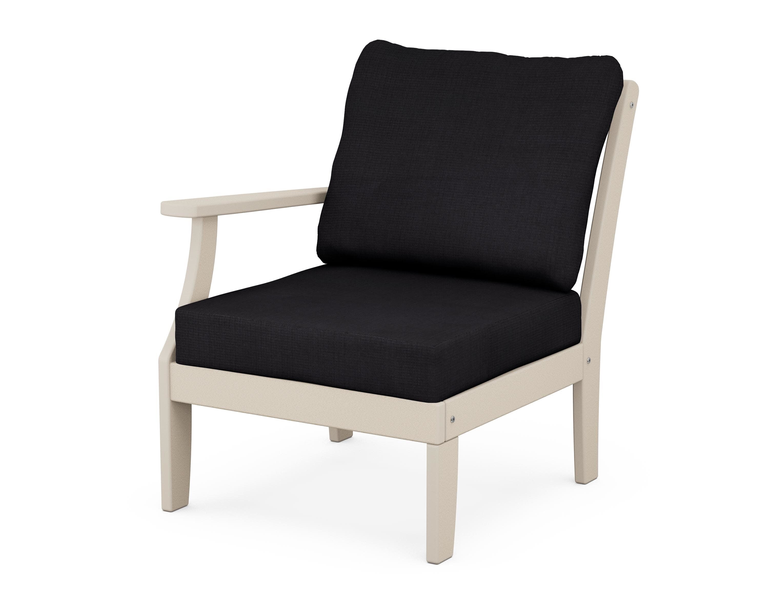 Yacht Club Modular Left Arm Chair in Sand Castle / Midnight Linen