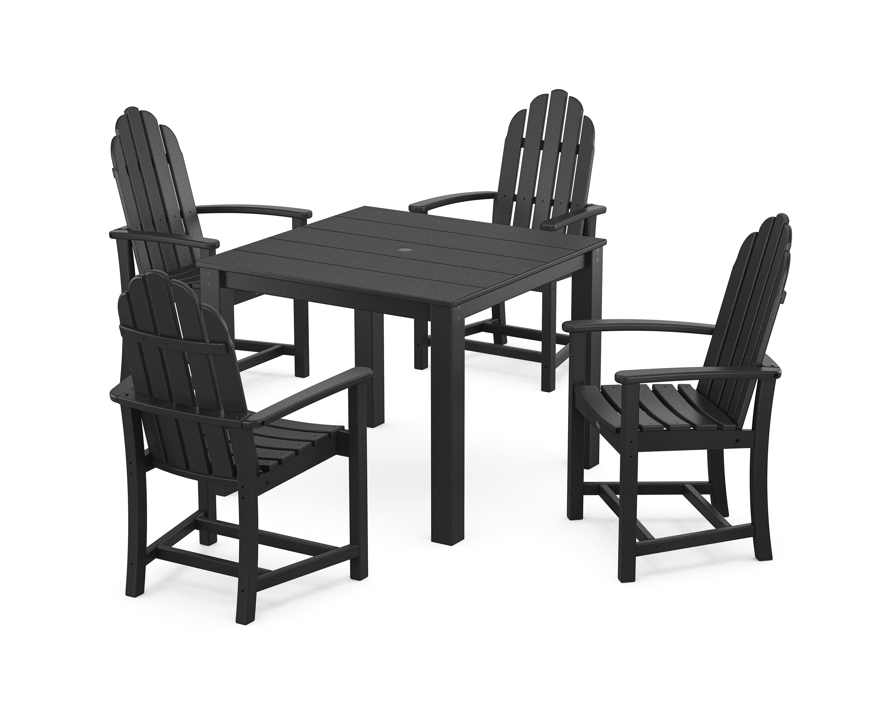 Cape Cod Adirondack 5-Piece Parsons Dining Set in Charcoal Black