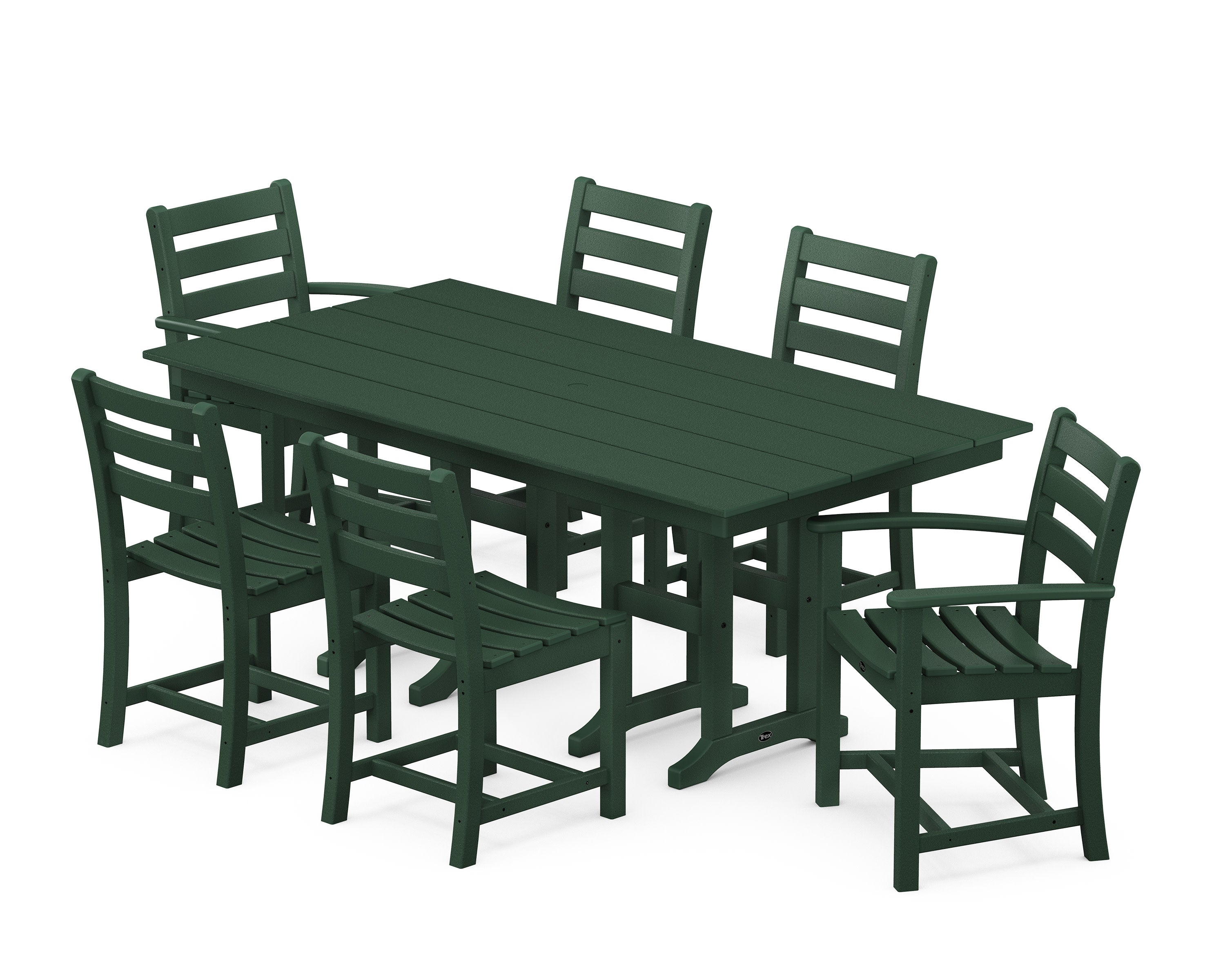 Monterey Bay 7-Piece Farmhouse Dining Set in Rainforest Canopy
