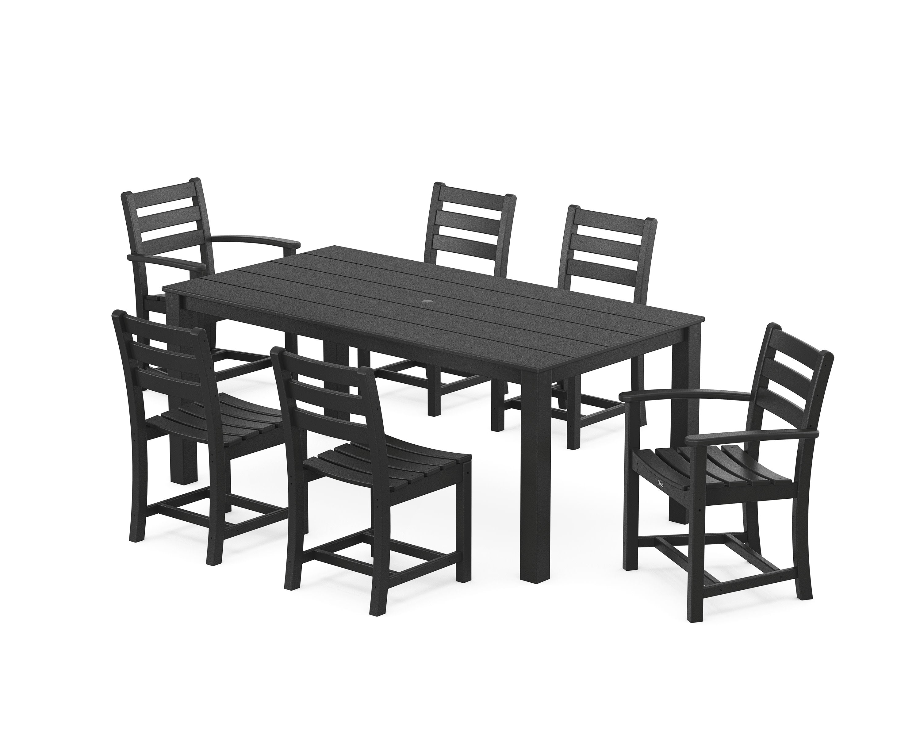 Monterey Bay 7-Piece Parsons Dining Set in Charcoal Black
