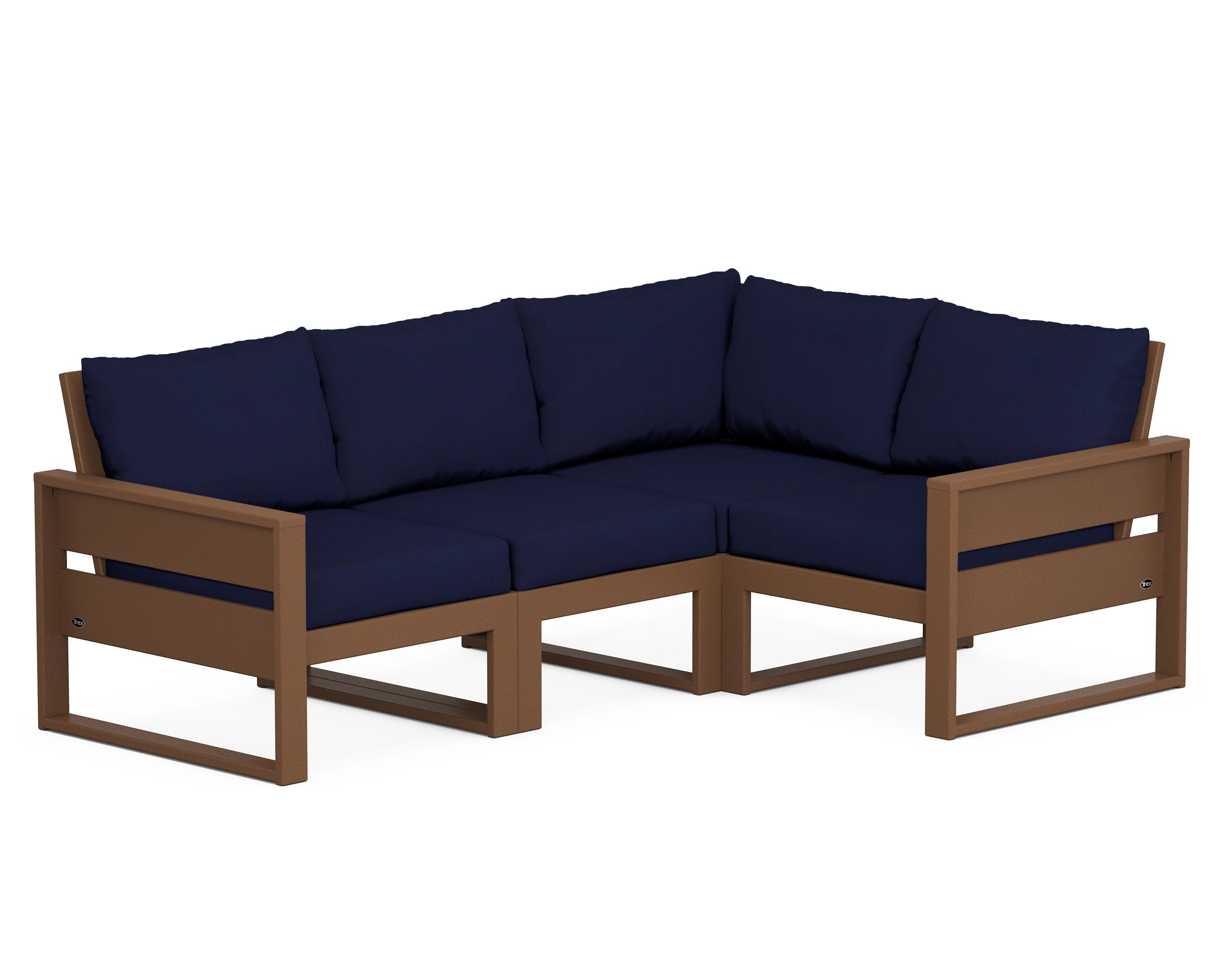 Eastport 4- Piece Sectional in Tree House / Navy