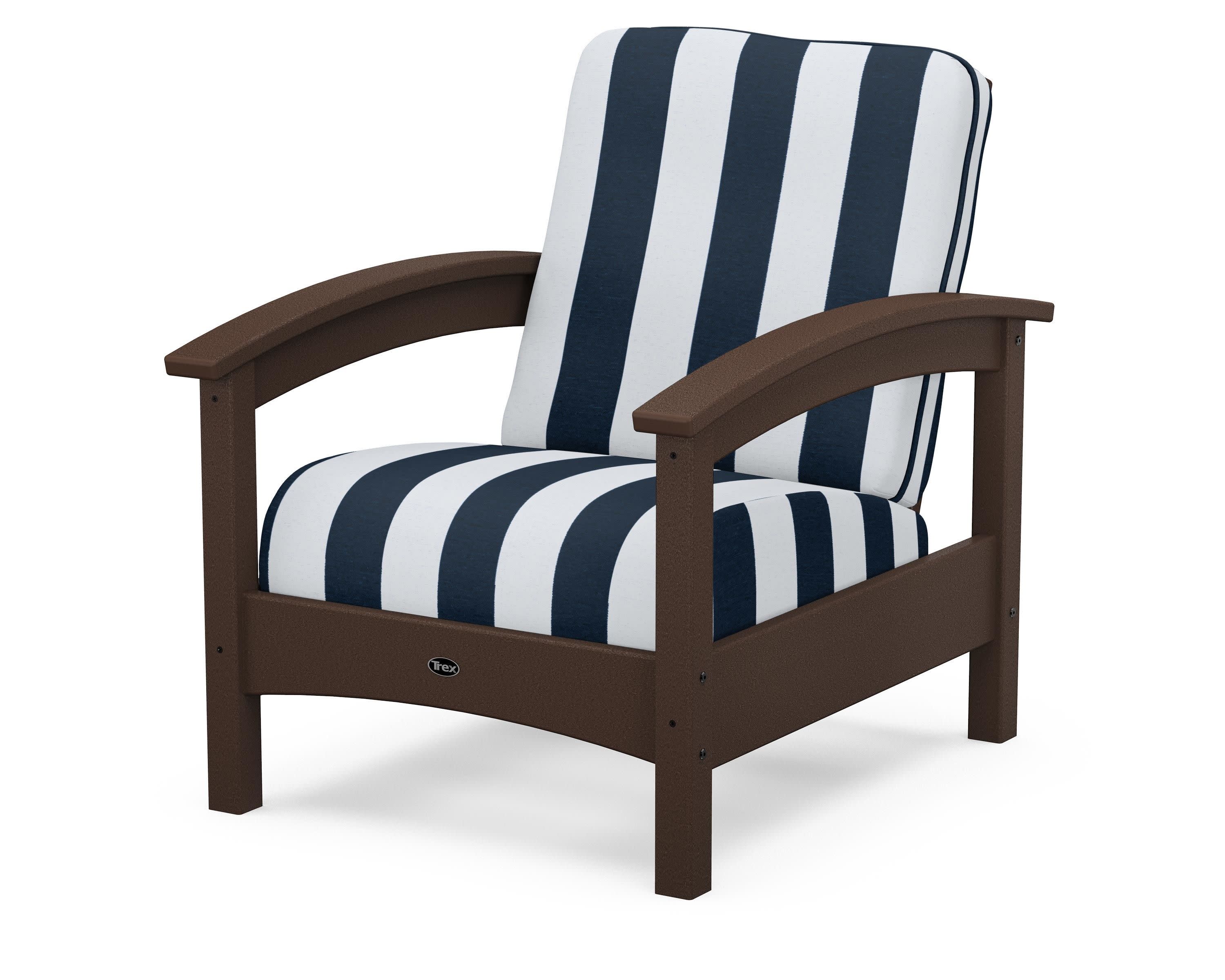 Rockport Club Chair in Vintage Lantern / Cabana Stripe Marine Indigo