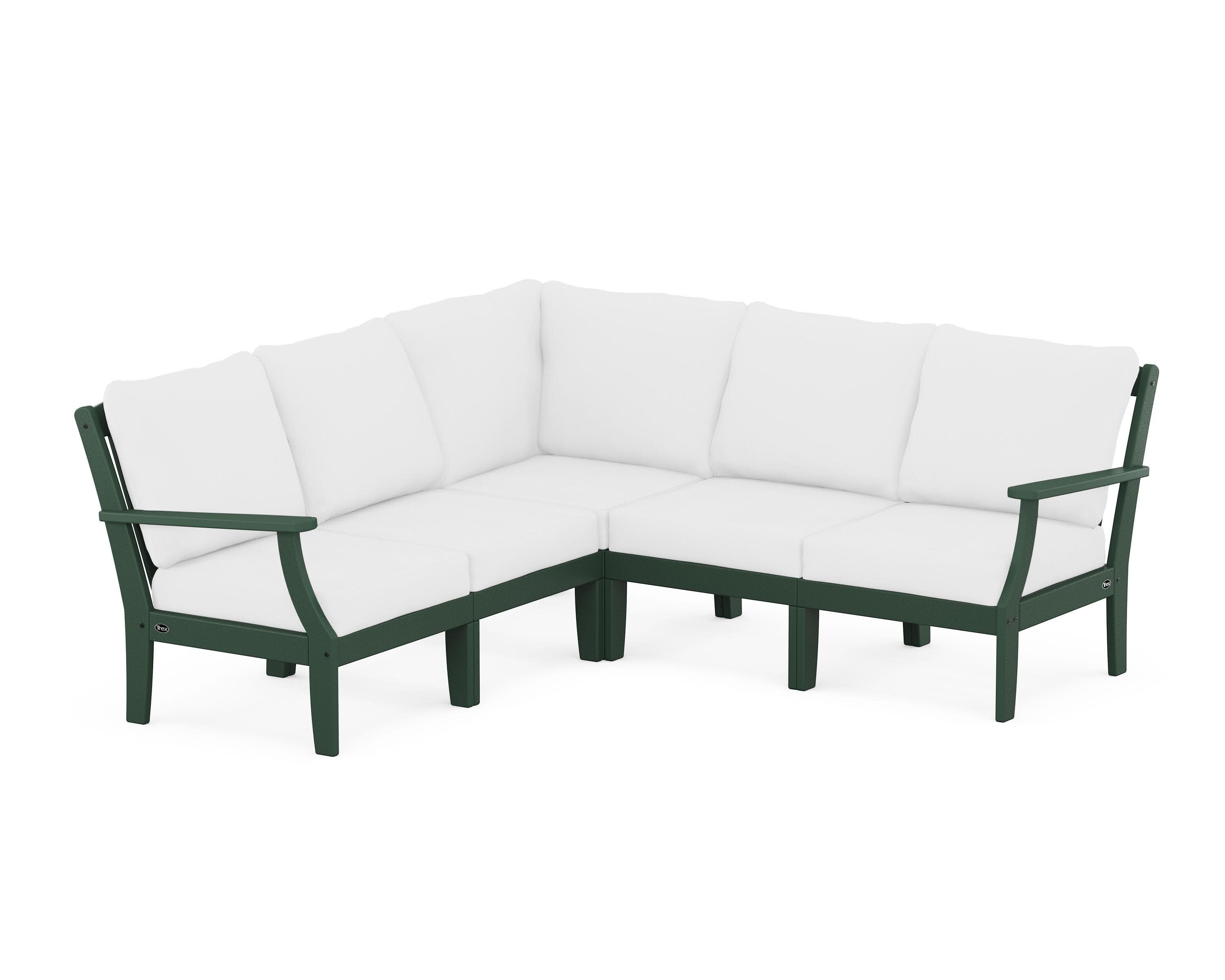 Yacht Club Modular 5-Piece Deep Seating Set in Rainforest Canopy / Natural