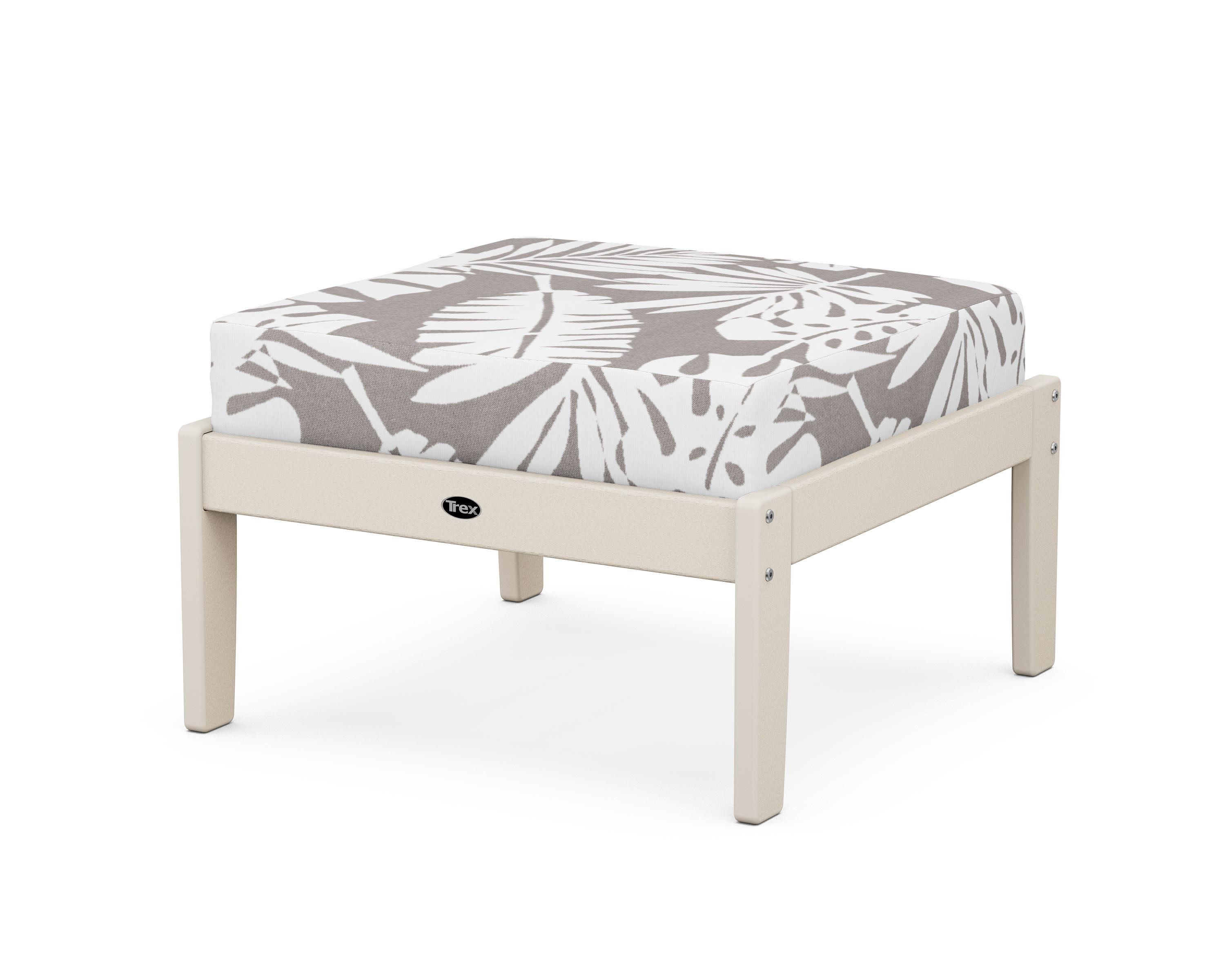Yacht Club Deep Seating Ottoman in Sand Castle / Leaf Grey Mist